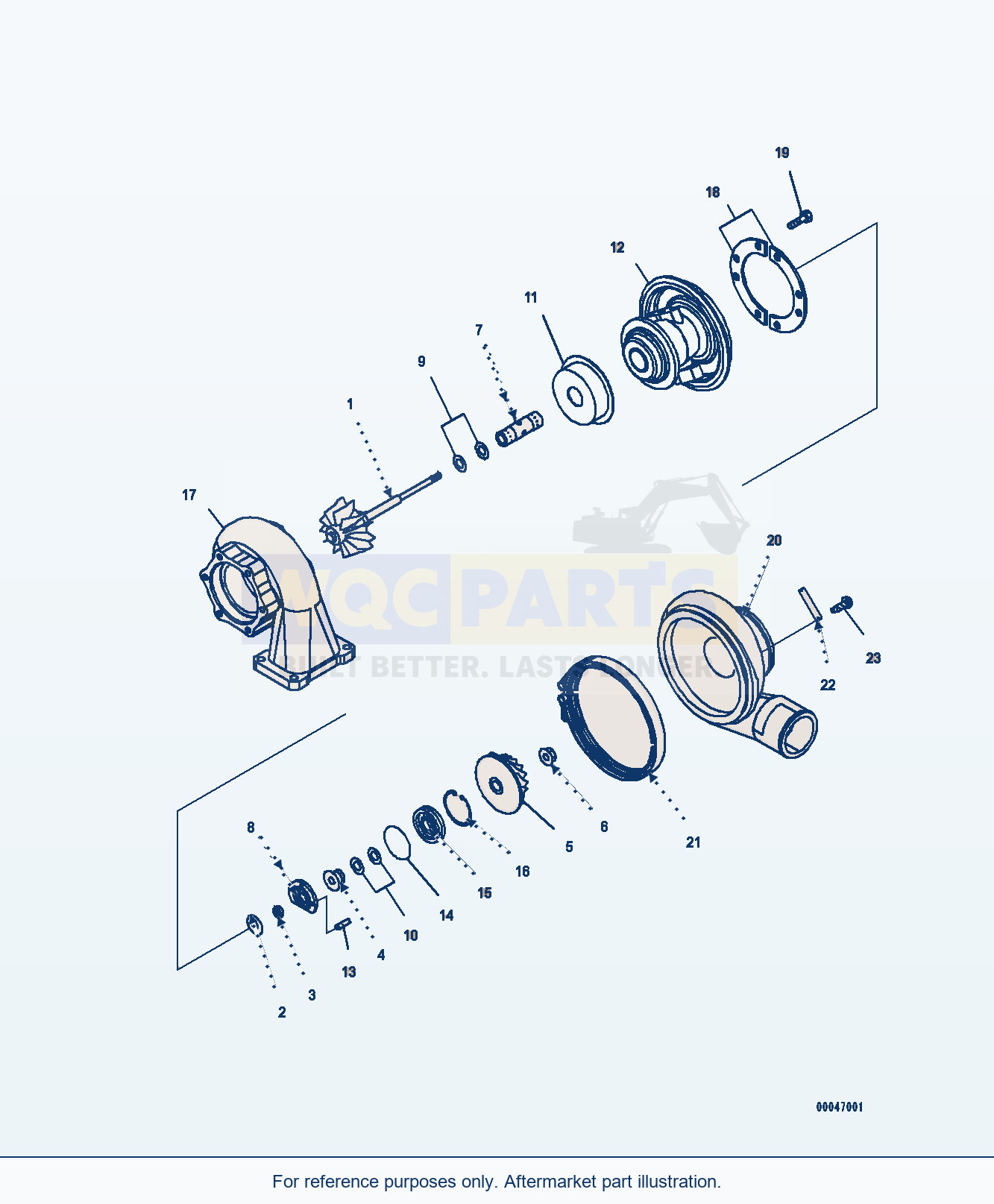 Komatsu PC400-8 Turbocharger, Inner Parts (#560004-) parts diagram
