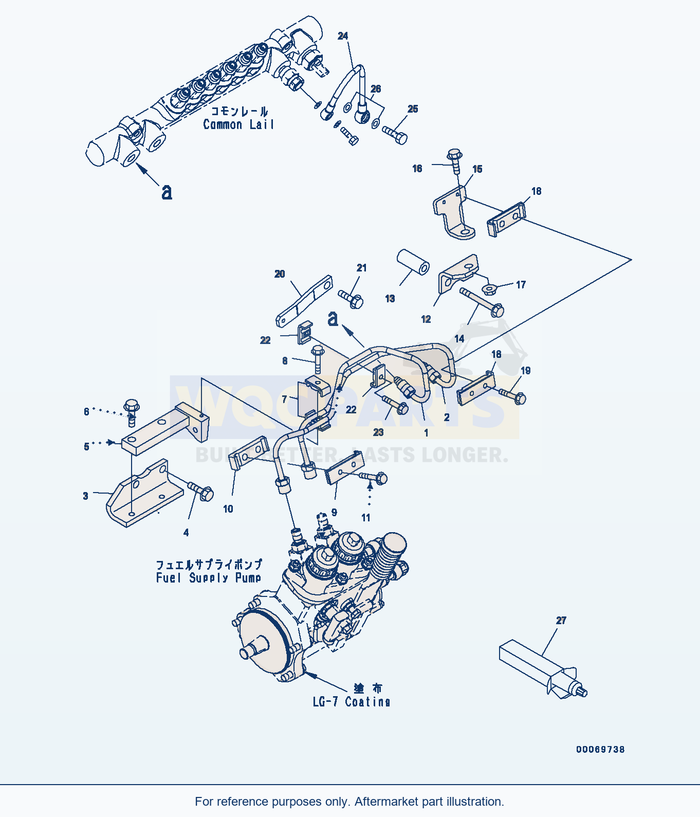 Komatsu PC400-8 Fuel Supply Pump, Piping (#660001-660138) parts diagram