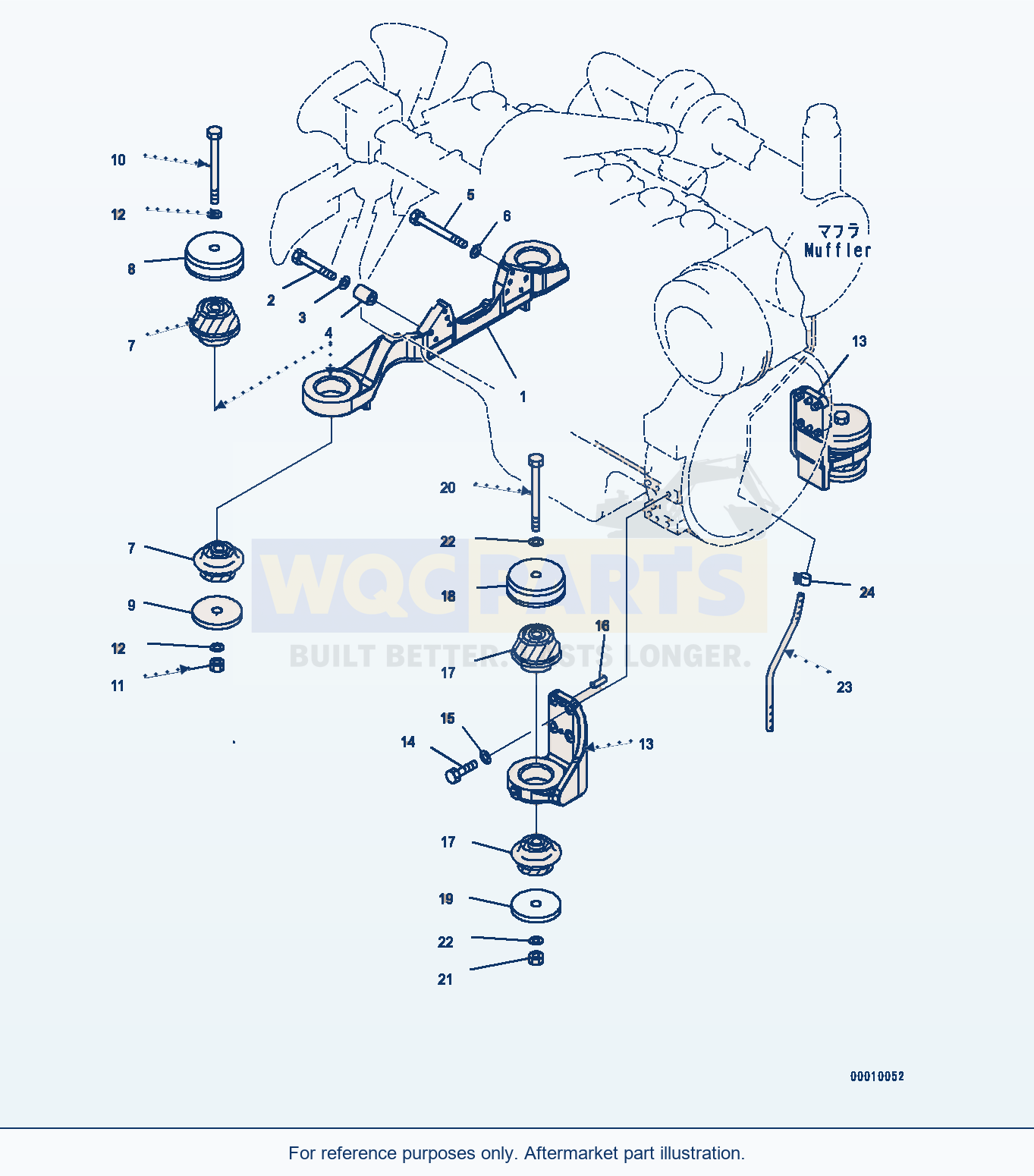 Komatsu PC400-8 Engine Mounting (#70001-) parts diagram