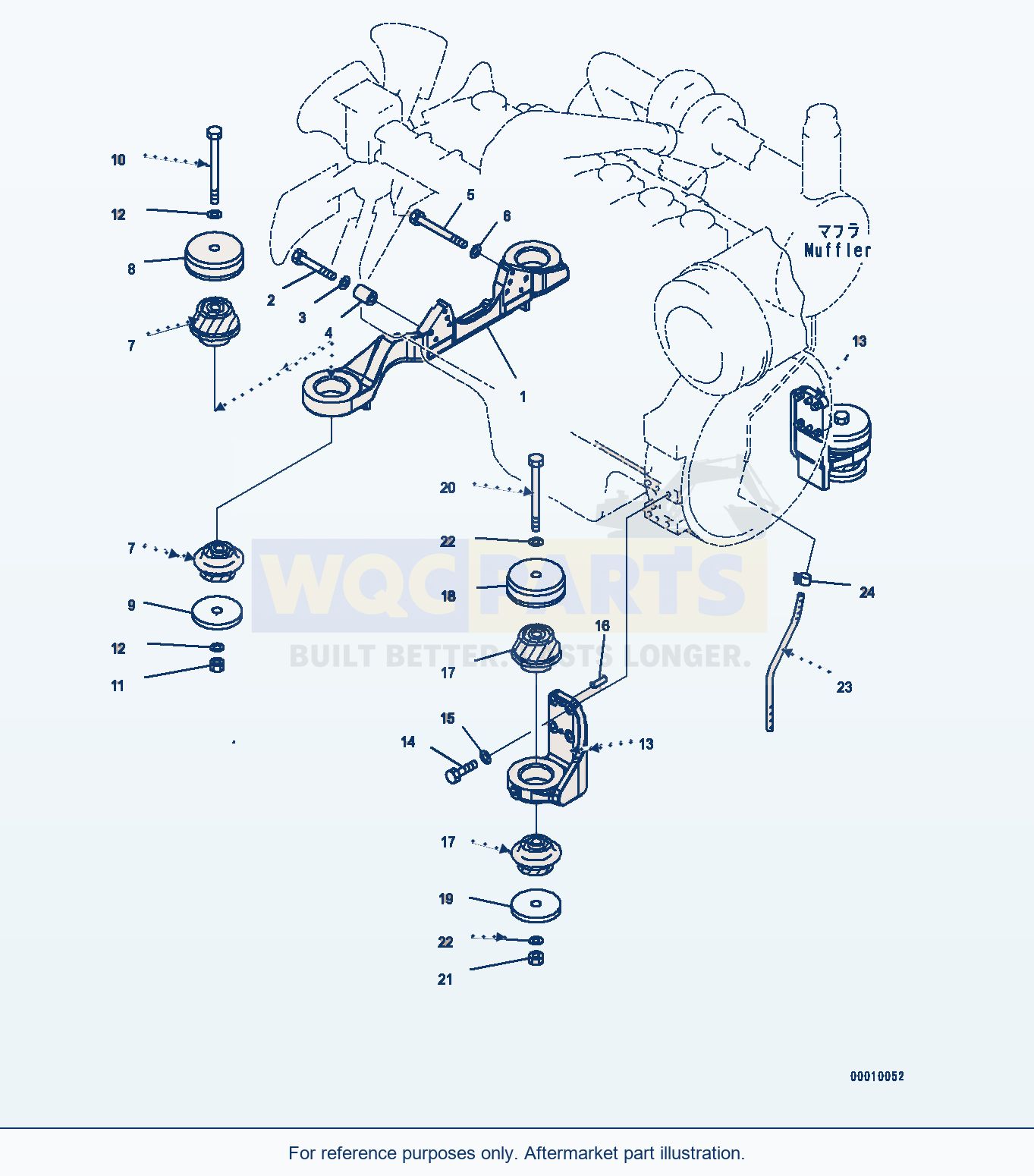 Komatsu PC400-8 Engine Mounting (#75001-) parts diagram