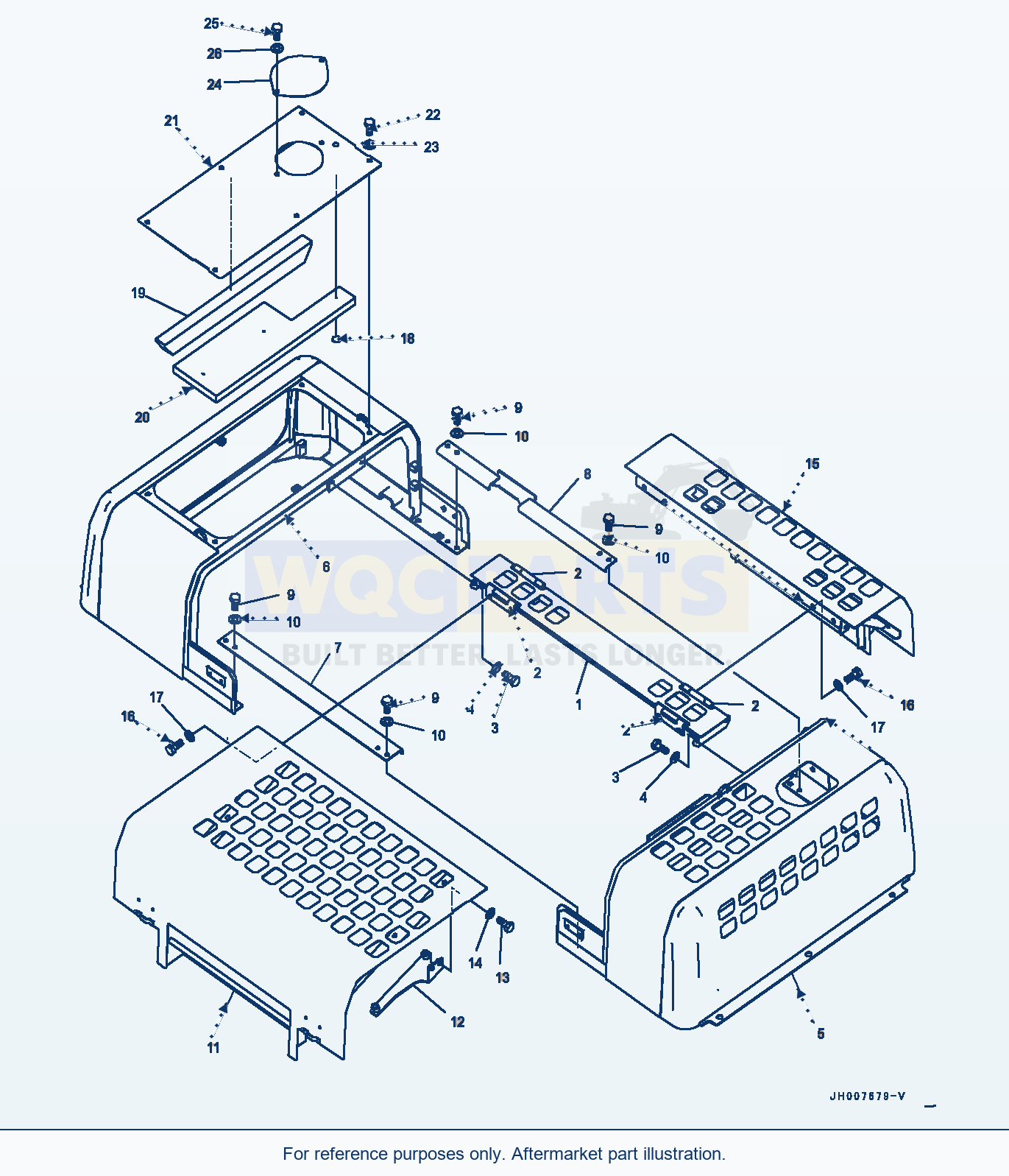 Komatsu PC400-8 Engine Hood, Frame (#70001-) parts diagram