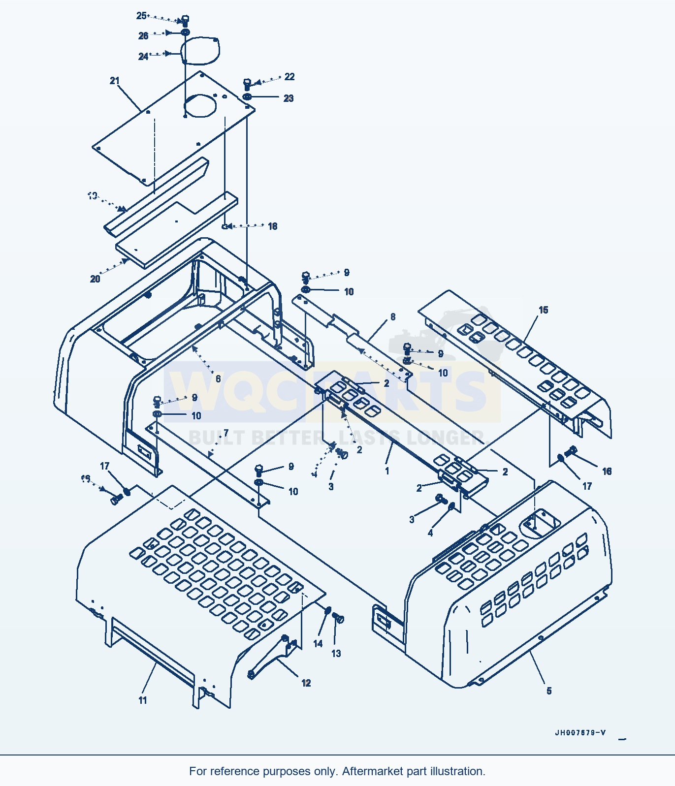 Komatsu PC400-8 Engine Hood, Frame (#75001-) parts diagram