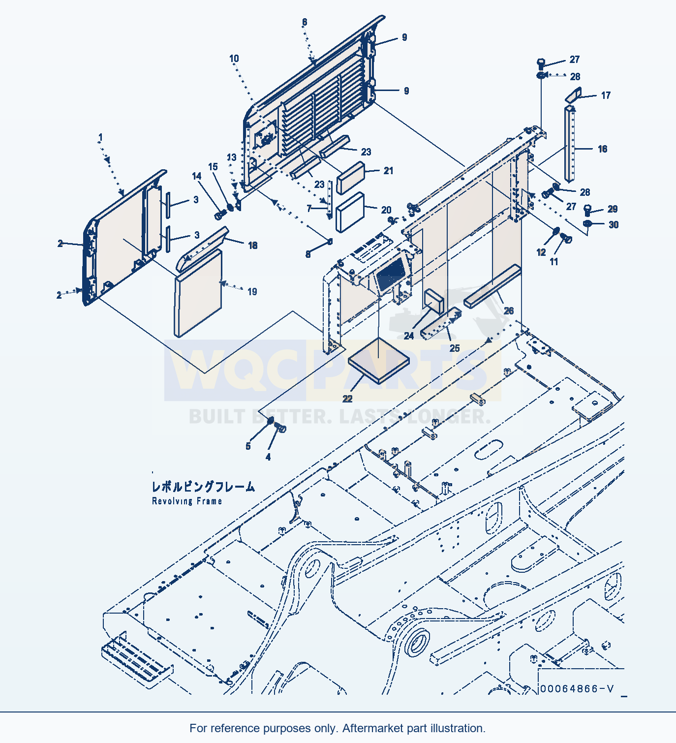 Komatsu PC400-8 Side Cover R.H., (2/3) (#75001-) parts diagram