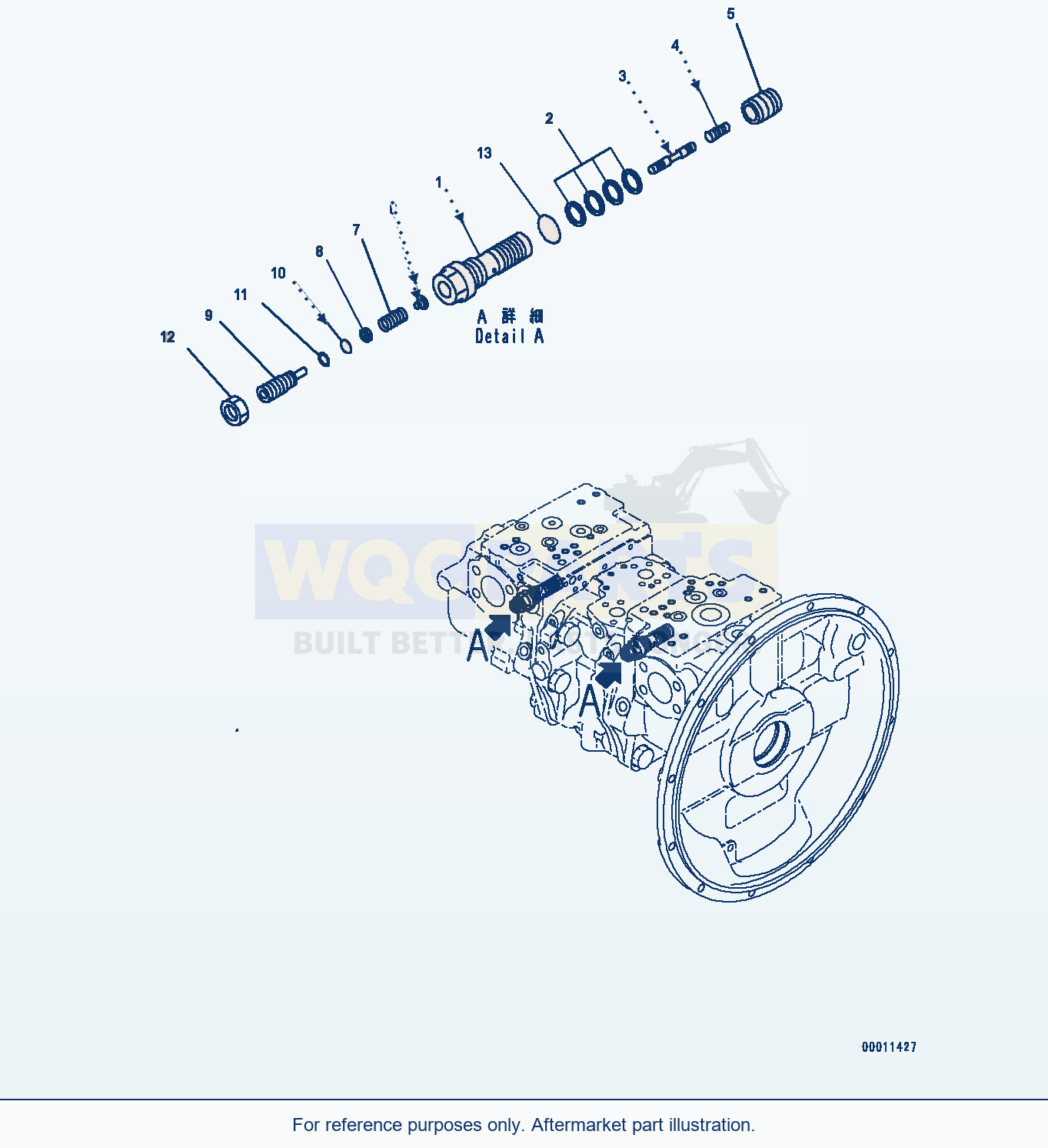 Komatsu PC400-8 Piston Pump, Inner Parts (10/11) (#70001-70002) parts diagram