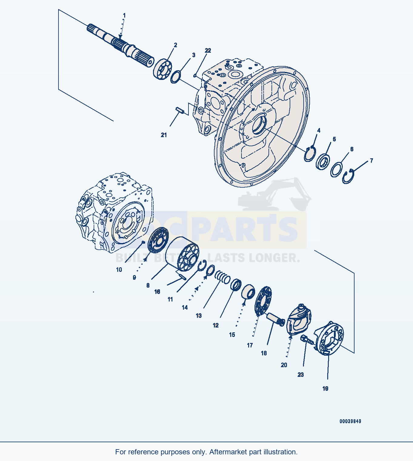 Komatsu PC400-8 Piston Pump, Inner Parts (3/12) (#70199-) parts diagram