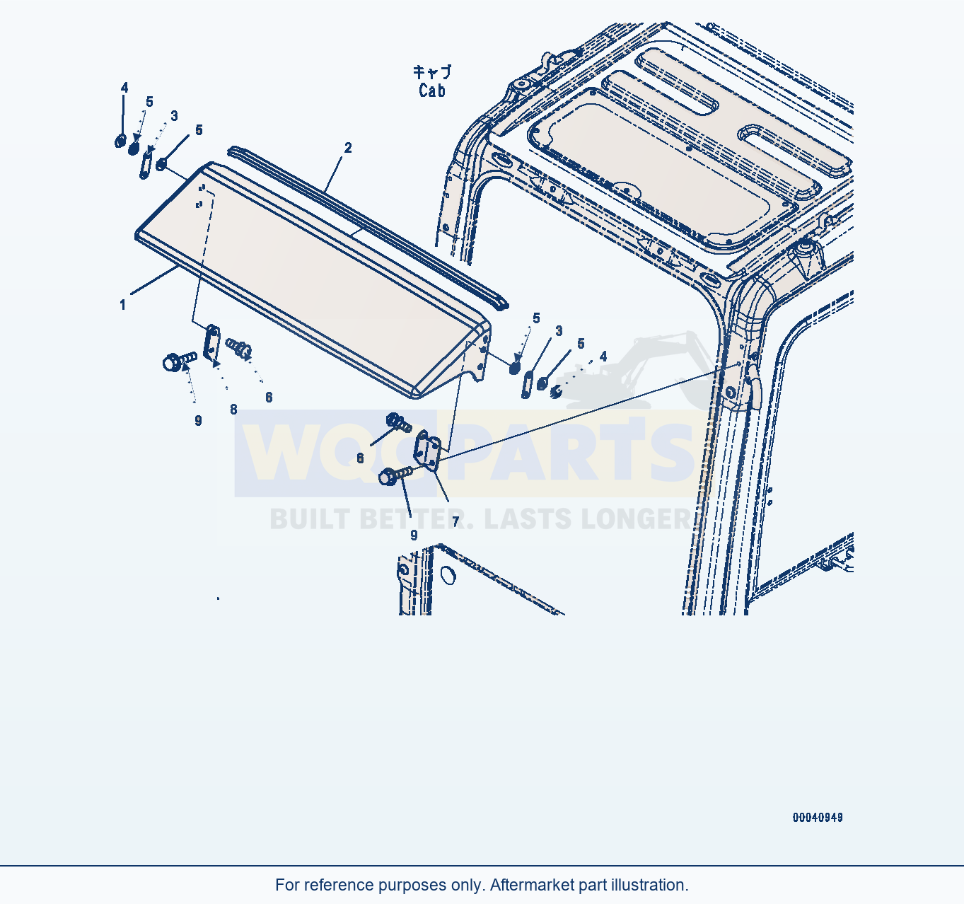 Komatsu PC400-8 Rain Visor (#70001-) parts diagram
