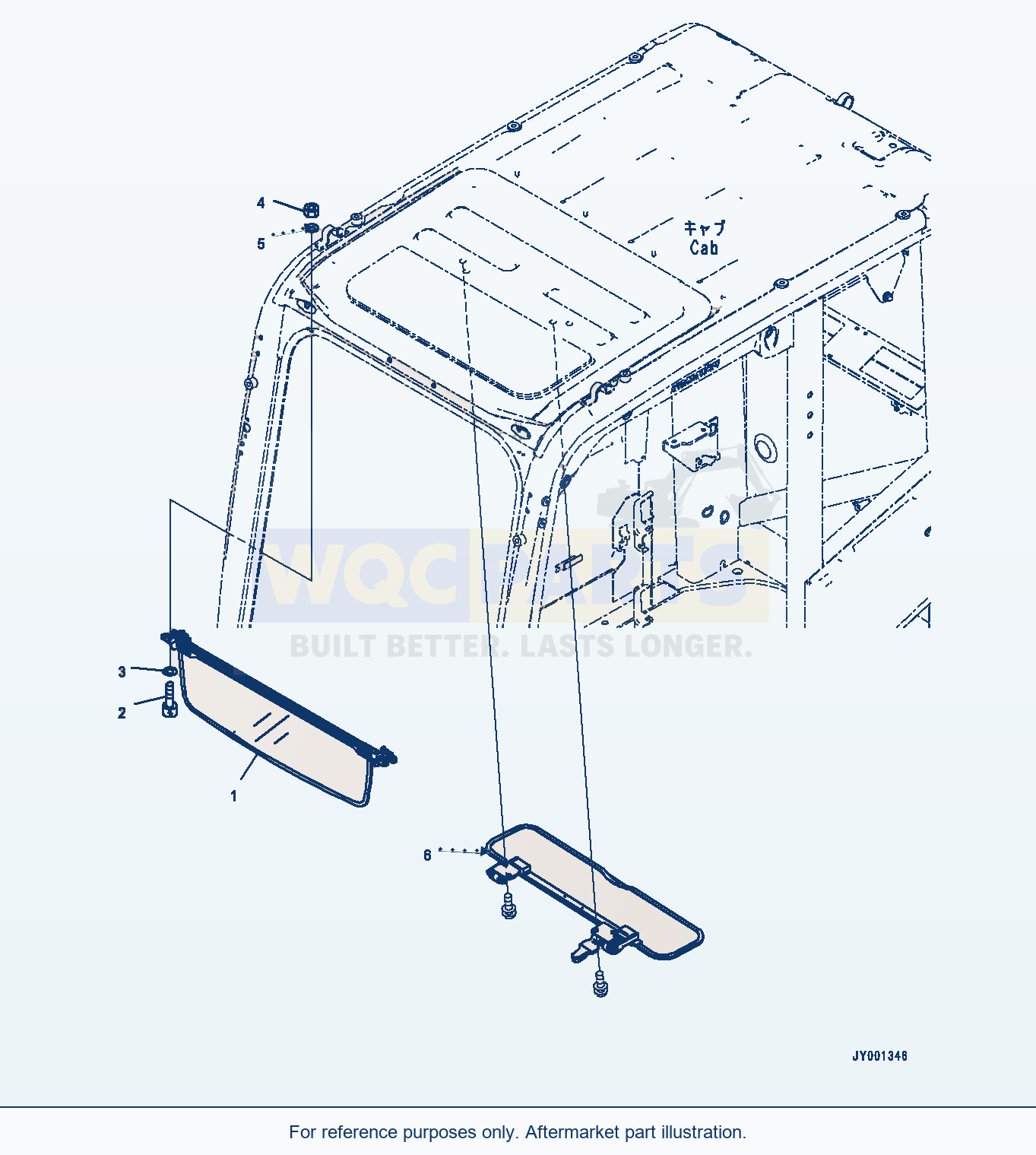Komatsu PC400-8 Sunvisor (#70001-) parts diagram