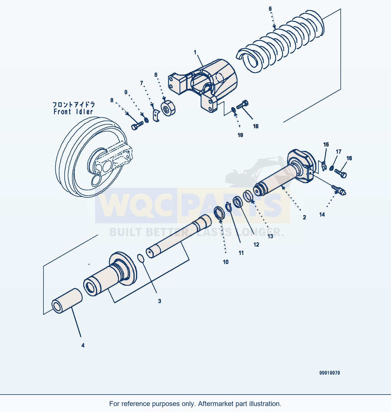 Komatsu PC400-8 Front Idler And Idler Cushion, (2/2) (#70001-) parts diagram