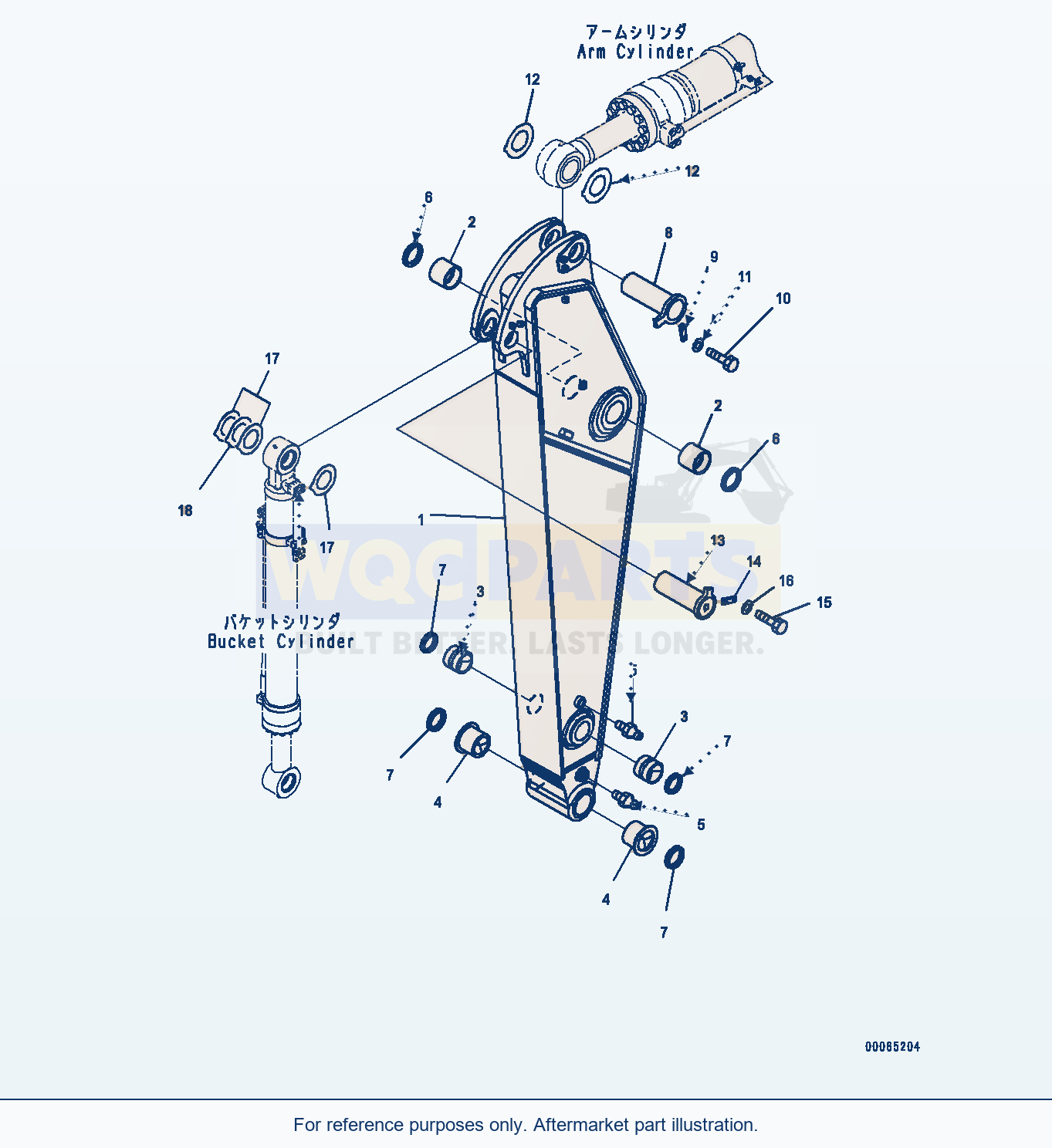 Komatsu PC400-8 Arm, 2400mm — Arm, Arm And Pin (#70001-) parts diagram