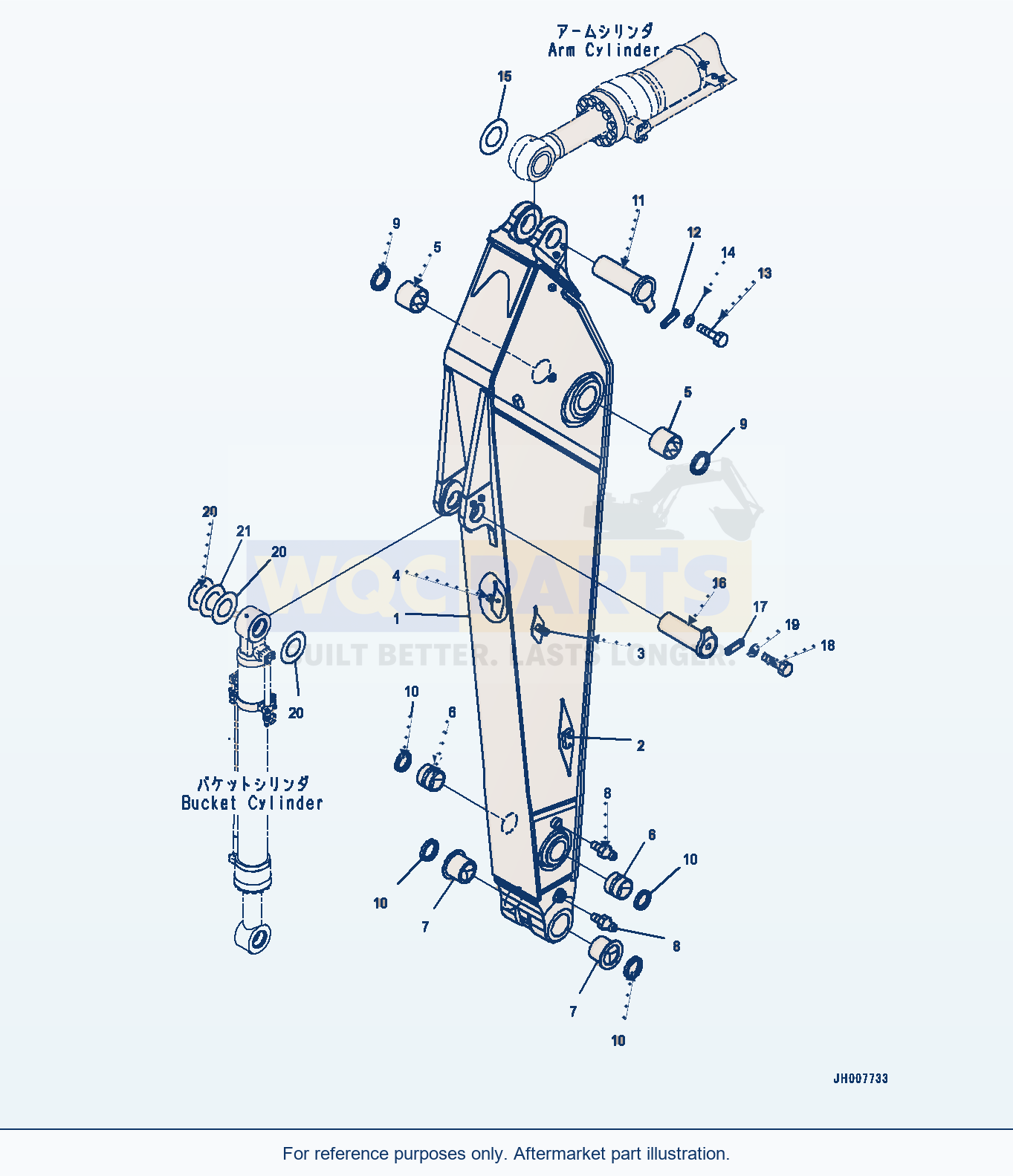 Komatsu PC400-8 Arm, 2900mm, Hcu — Arm, Arm And Pin (#75001-) parts diagram