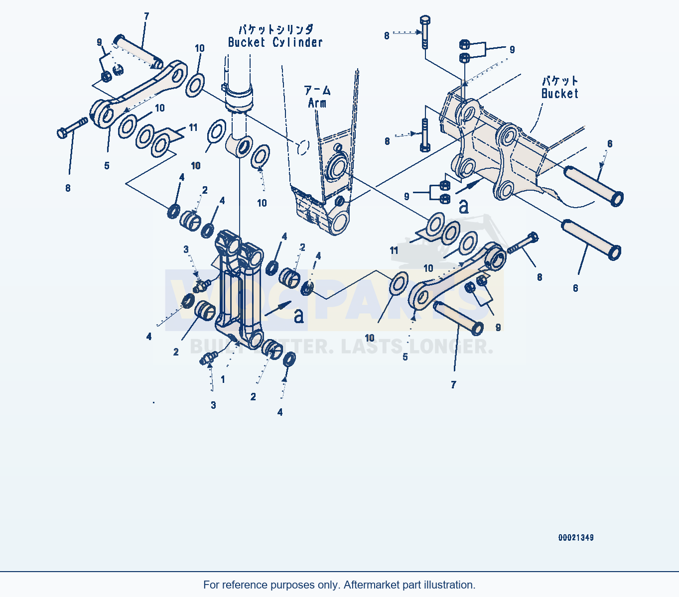 Komatsu PC400-8 Arm, 4000mm — Arm, Bucket Link (#70001-) parts diagram