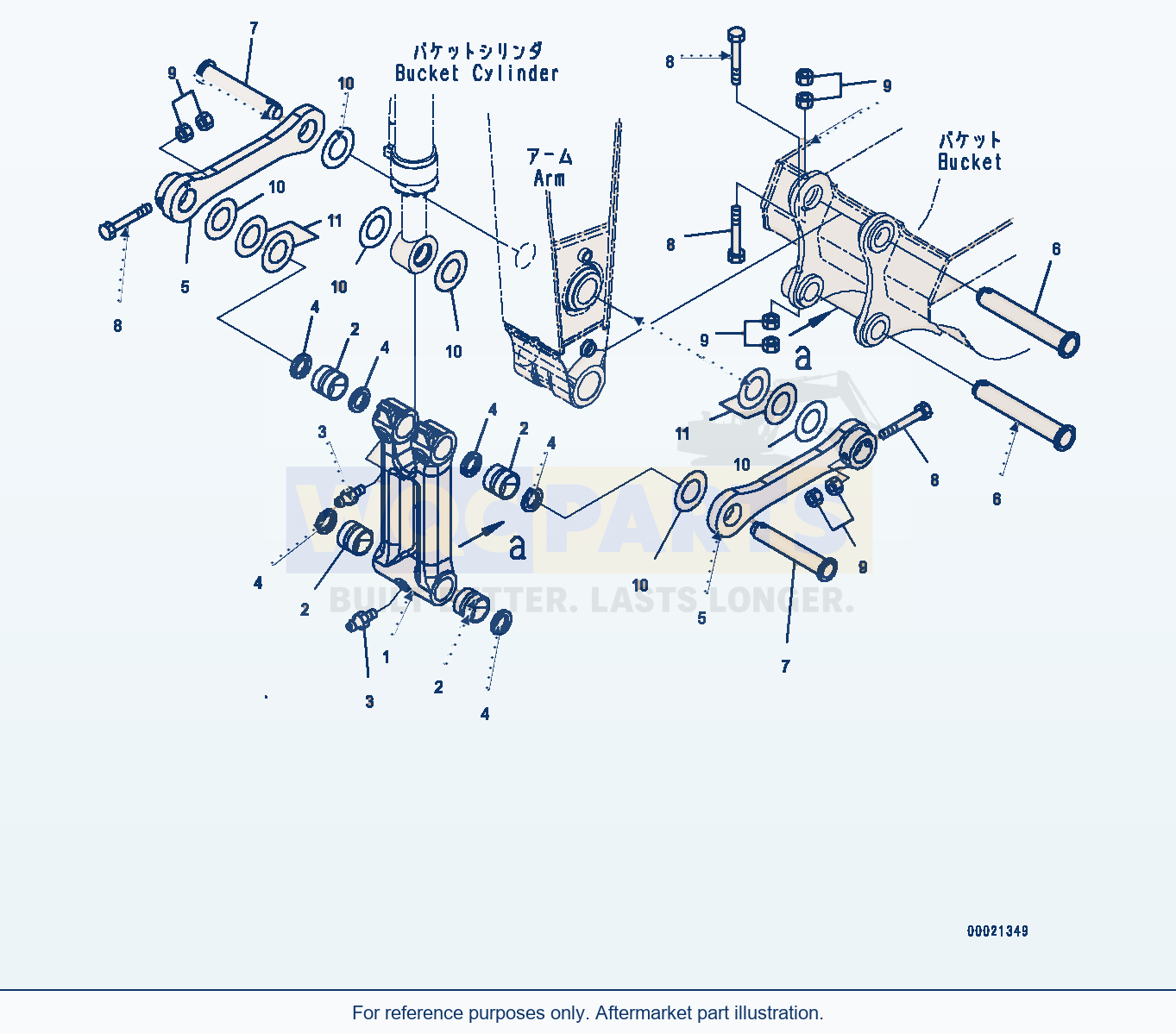 Komatsu PC400-8 Arm, 4000mm — Arm, Bucket Link (#75001-) parts diagram