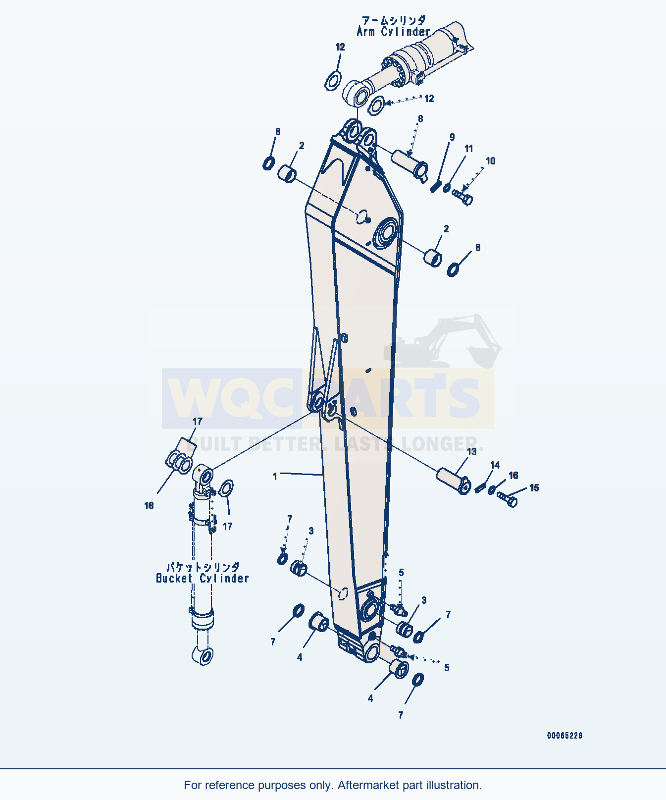 Komatsu PC400-8 Arm, 4800mm — Arm, Arm And Pin (#75001-) parts diagram