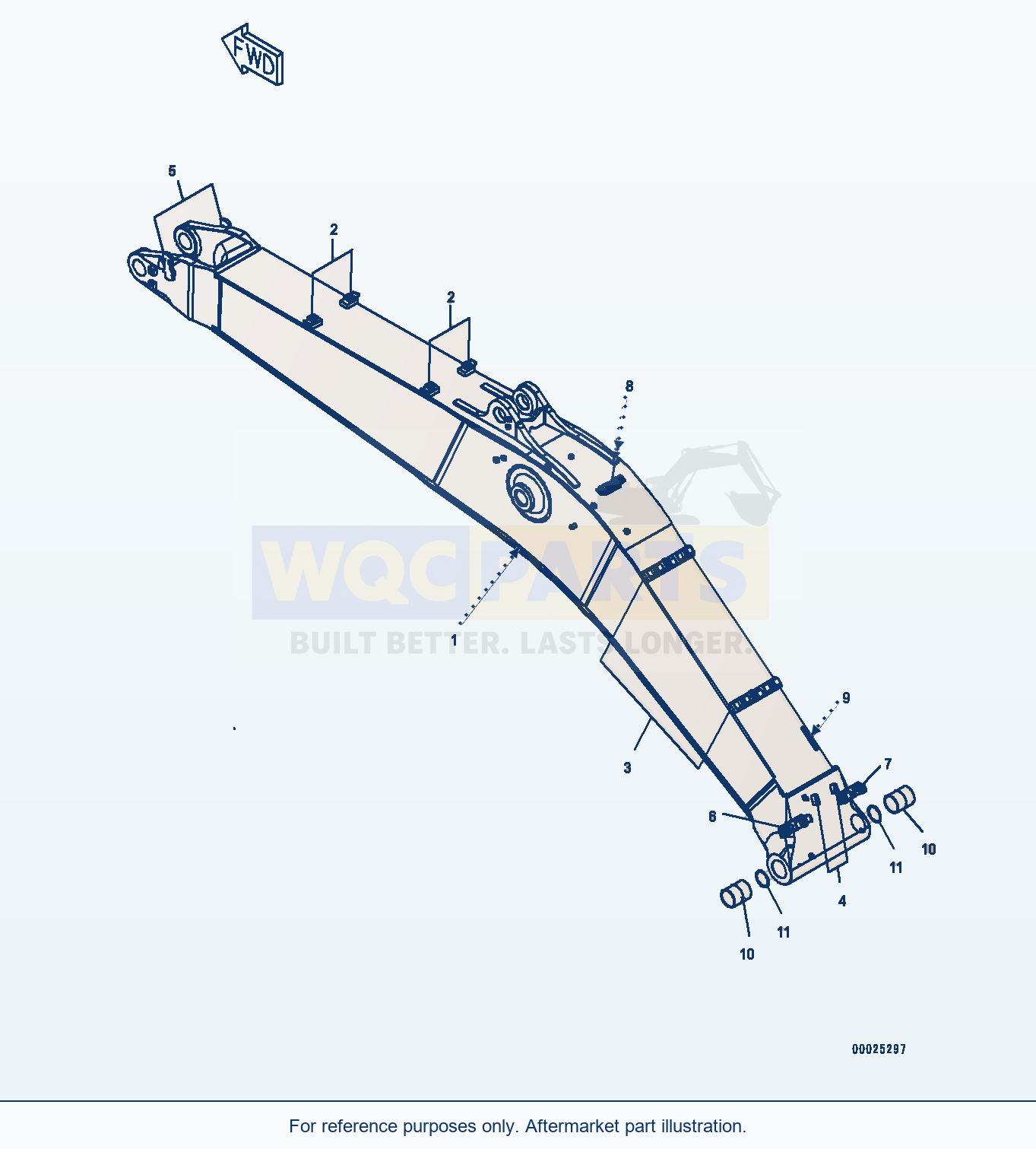 Komatsu PC400-8 Boom, 6670mm — Boom, Boom And Bushing (#70001-) parts diagram