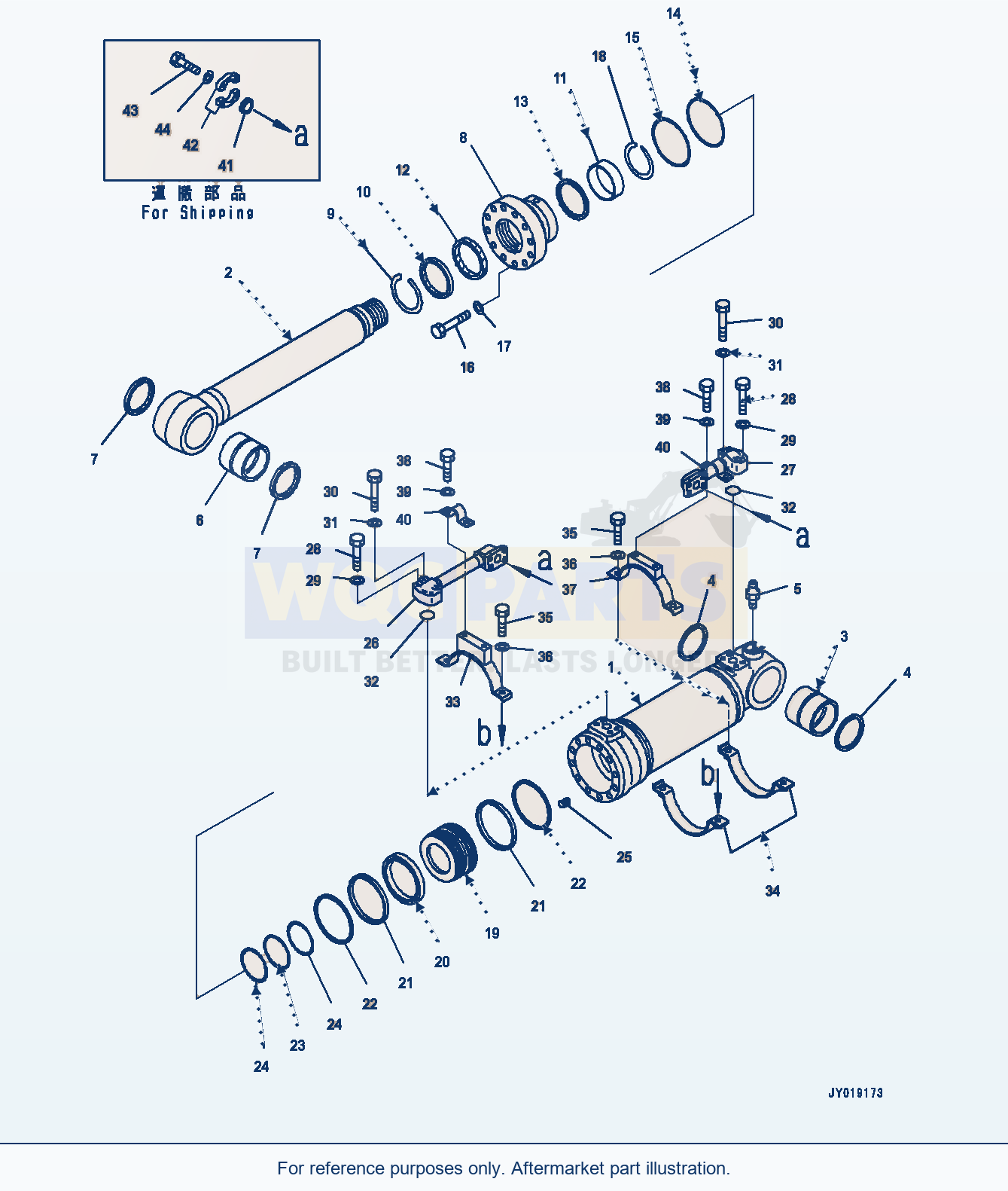 Komatsu PC400-8 Bottom Dump Cylinder, Cylinder R.H. (#70001-) parts diagram