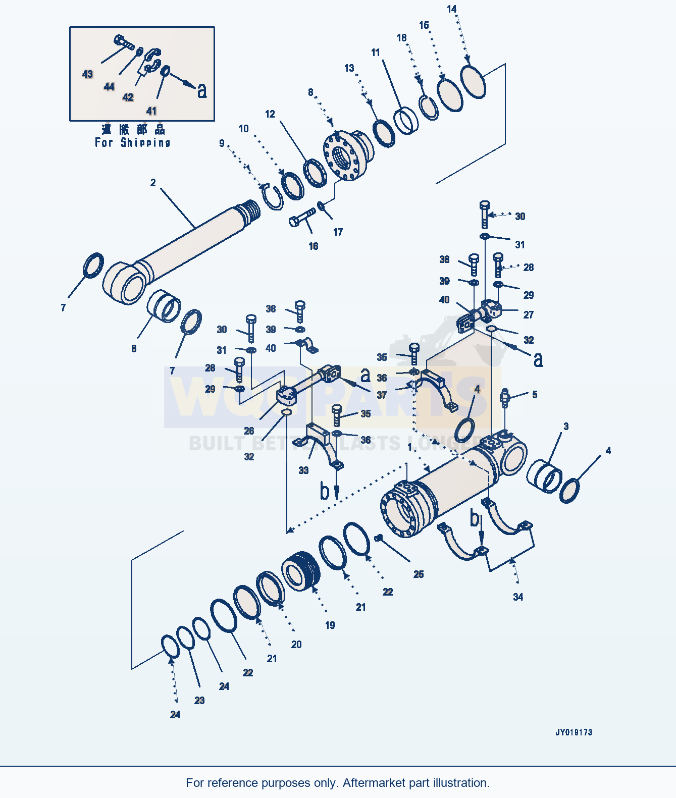 Komatsu PC400-8 Bottom Dump Cylinder, Cylinder R.H. (#75001-) parts diagram