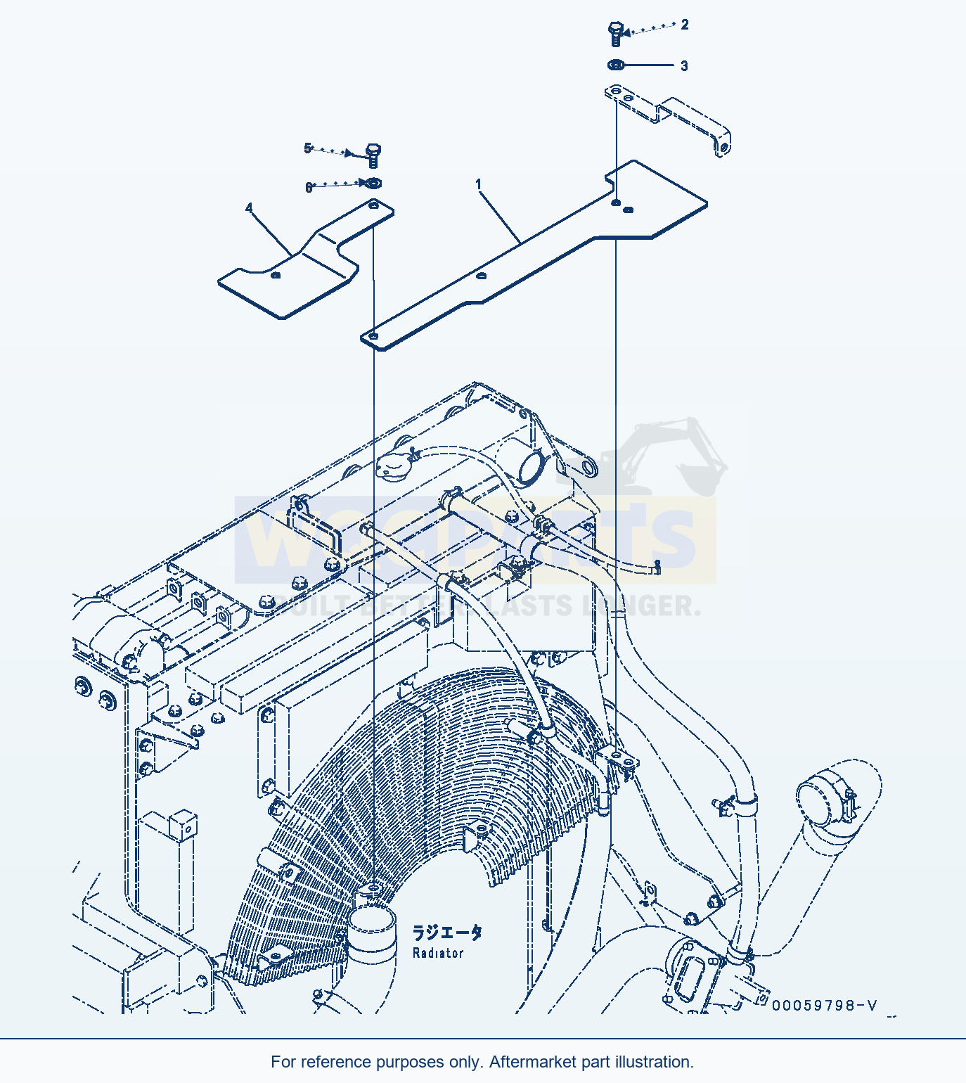 Komatsu PC400LC-8 Cooling Fan Guard (#70001-) parts diagram