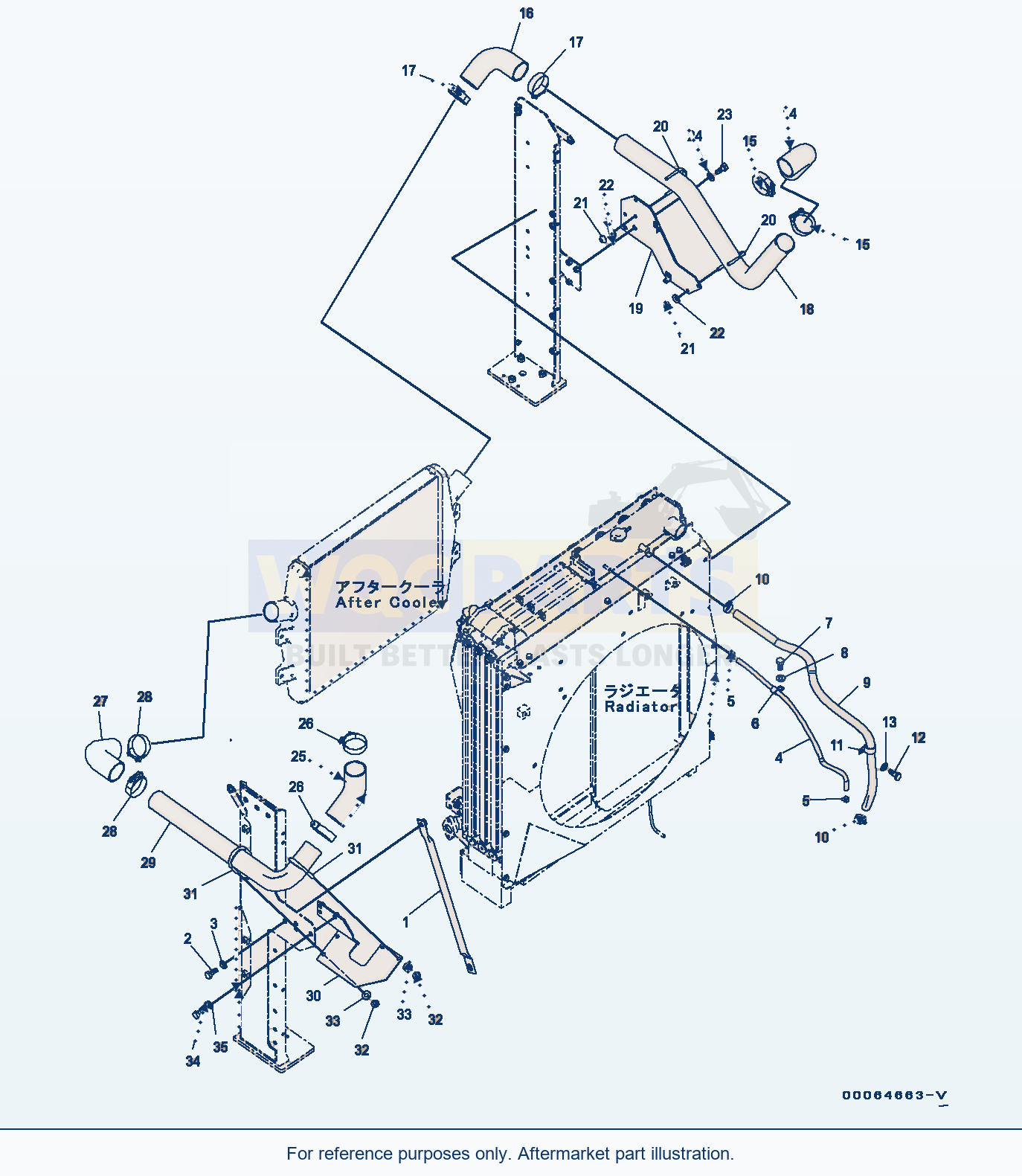 Komatsu PC400LC-8 Cooling System, (4/7) (#70001-70298) parts diagram