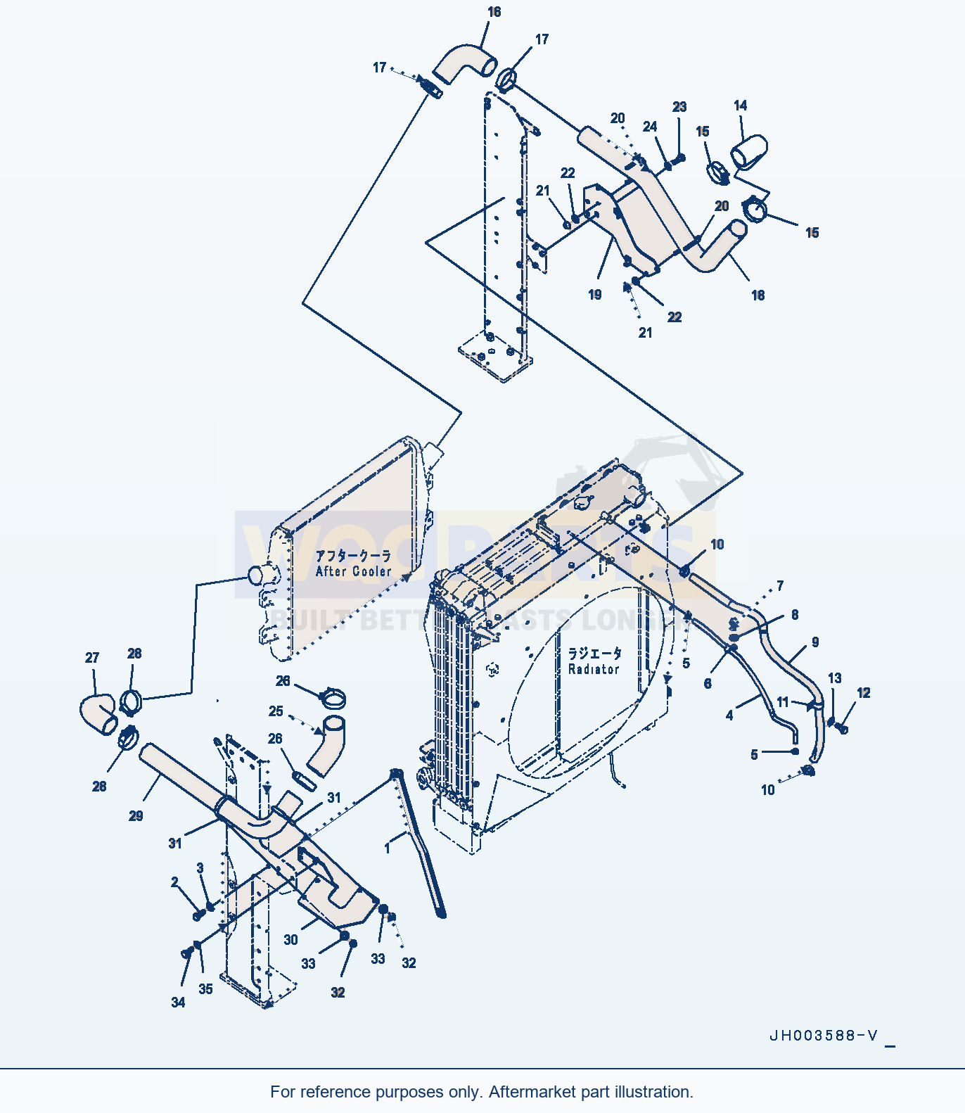 Komatsu PC400LC-8 Cooling System, (4/7) (#70299-70804) parts diagram