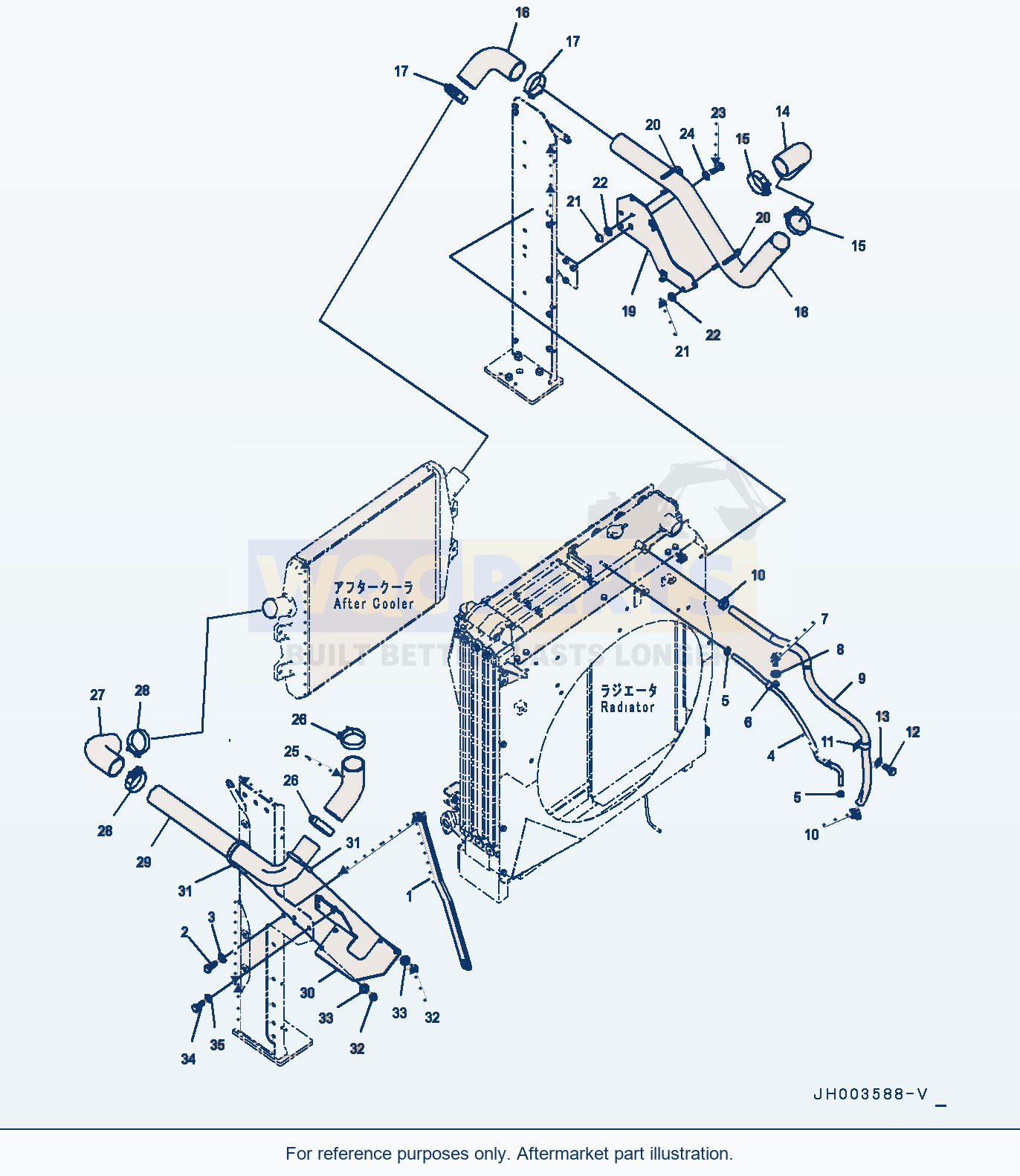 Komatsu PC400LC-8 Cooling System, (4/7) (#75097-75180) parts diagram