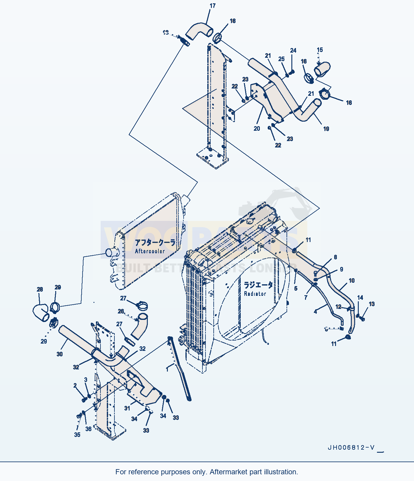 Komatsu PC400LC-8 Cooling System, (4/7) (#75181-) parts diagram