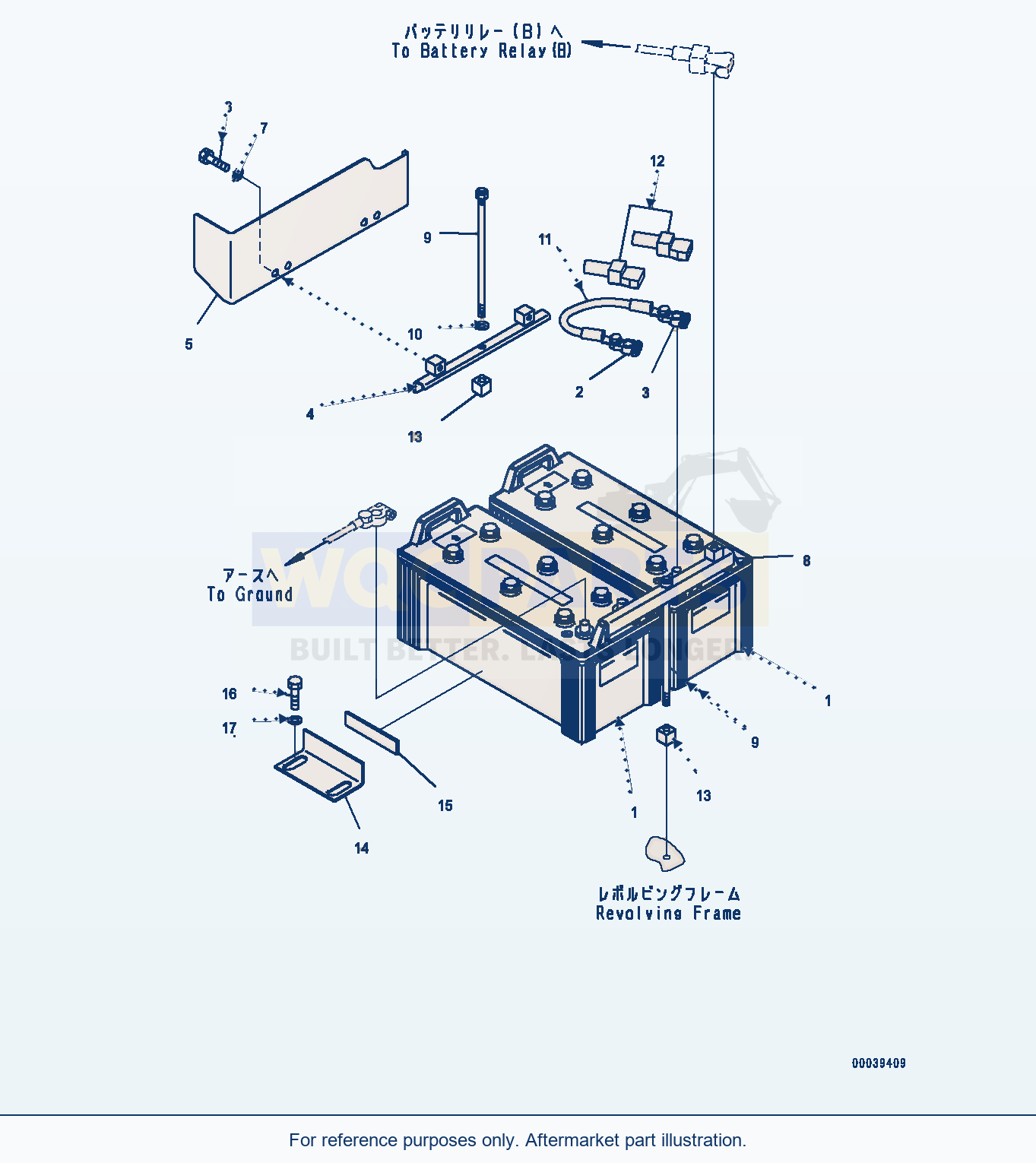 Komatsu PC400LC-8 Battery, Large Capacity — Battery (#70001-) parts diagram