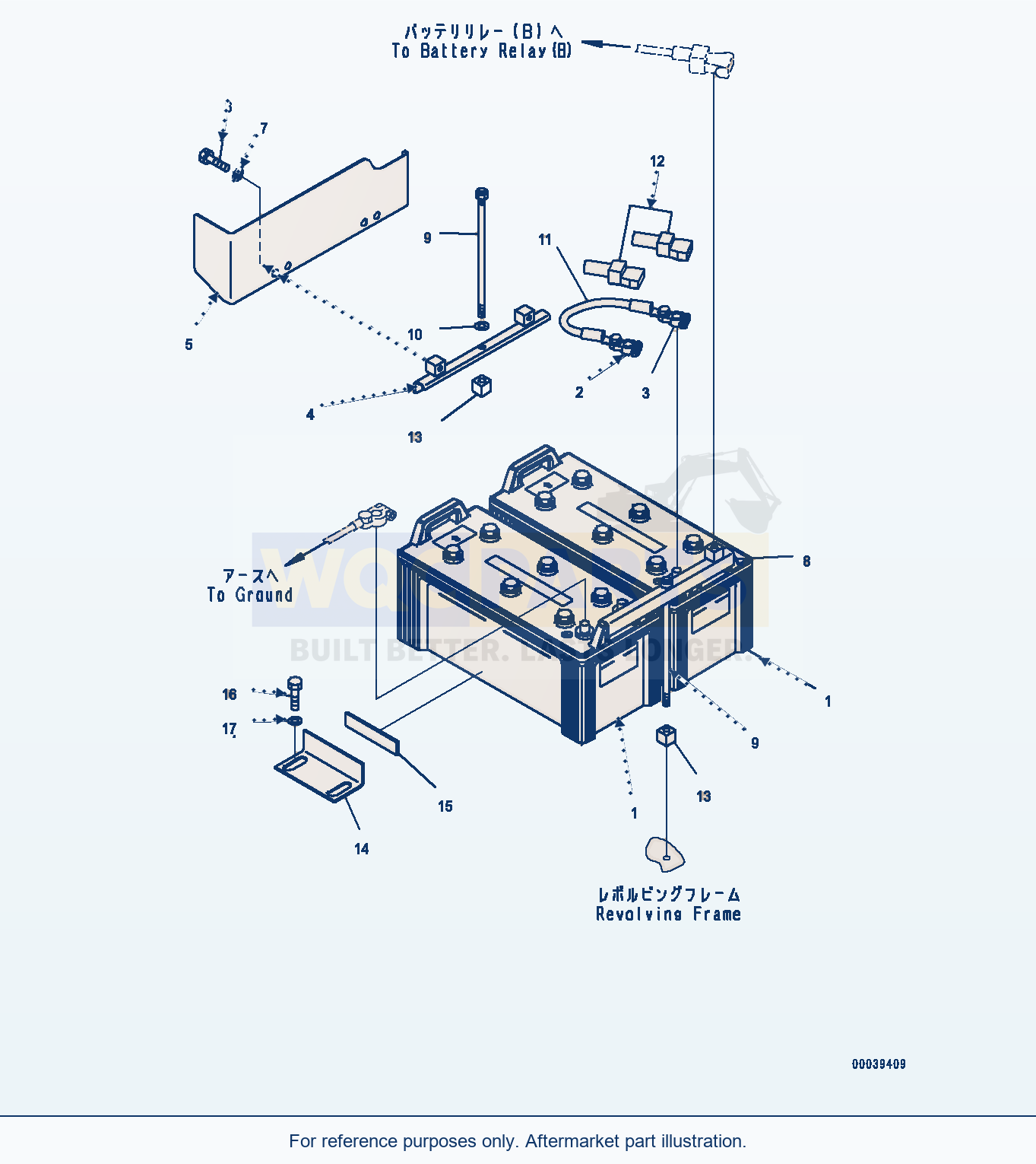Komatsu PC400LC-8 Battery, Large Capacity — Battery (#75001-) parts diagram