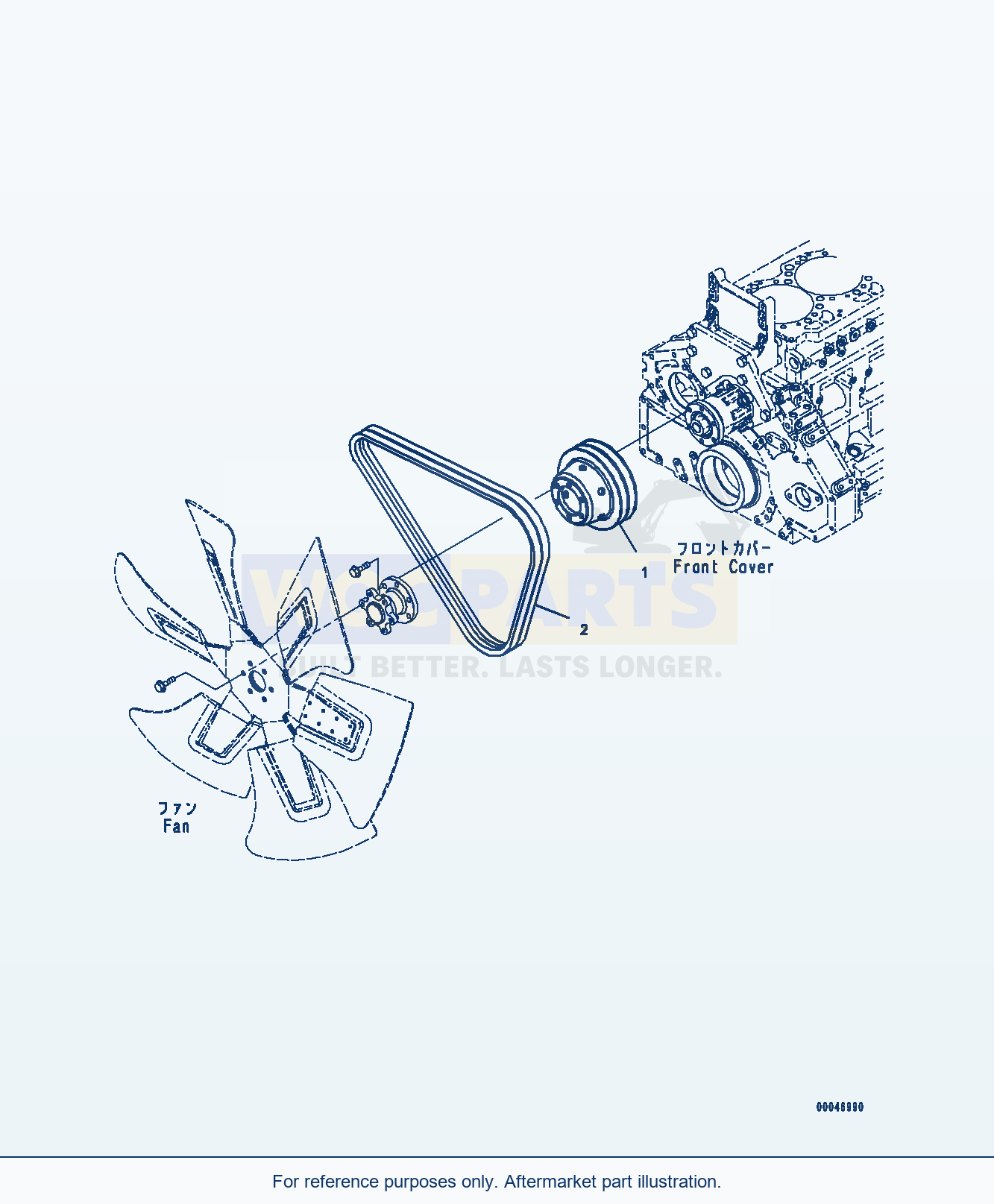 Komatsu PC400LC-8 Cooling Fan Pulley And Drive Belt (#560004-) parts diagram