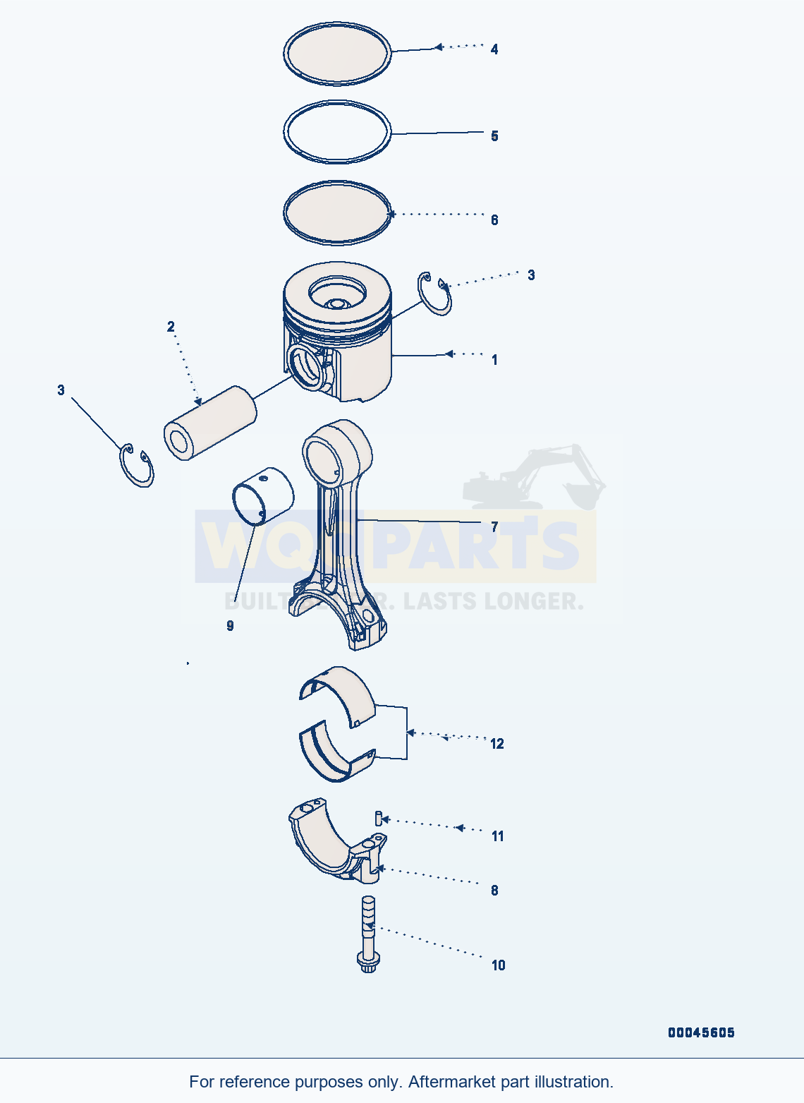 Komatsu PC400LC-8 Piston And Connecting Rod (#560001-) parts diagram