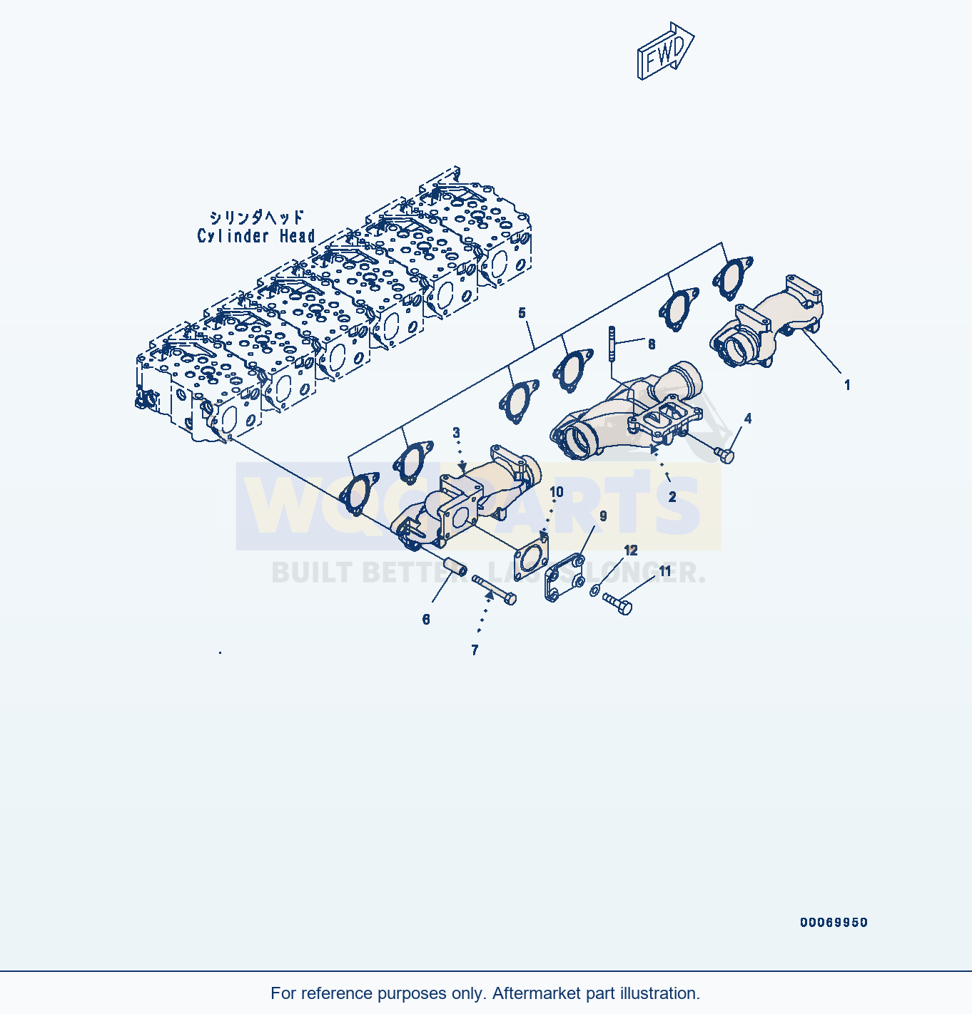 Komatsu PC400LC-8 Exhaust Manifold (#660001-) Serial 75001-UP parts diagram