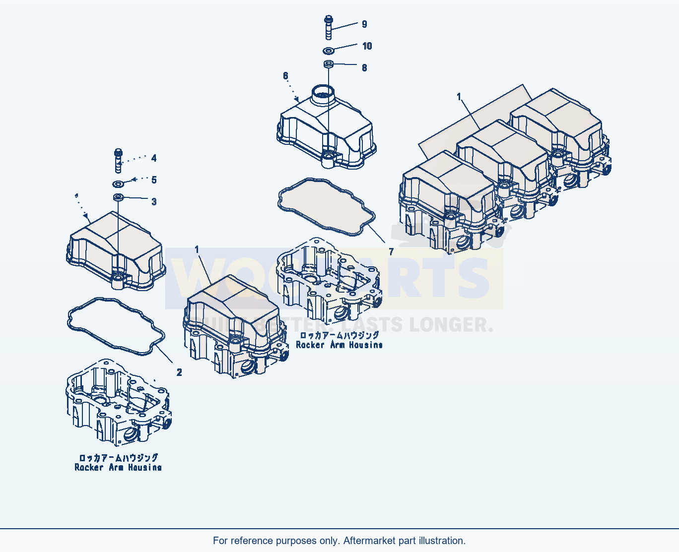 Komatsu PC400LC-8 Rocker Arm Housing Cover, (#565932-) parts diagram