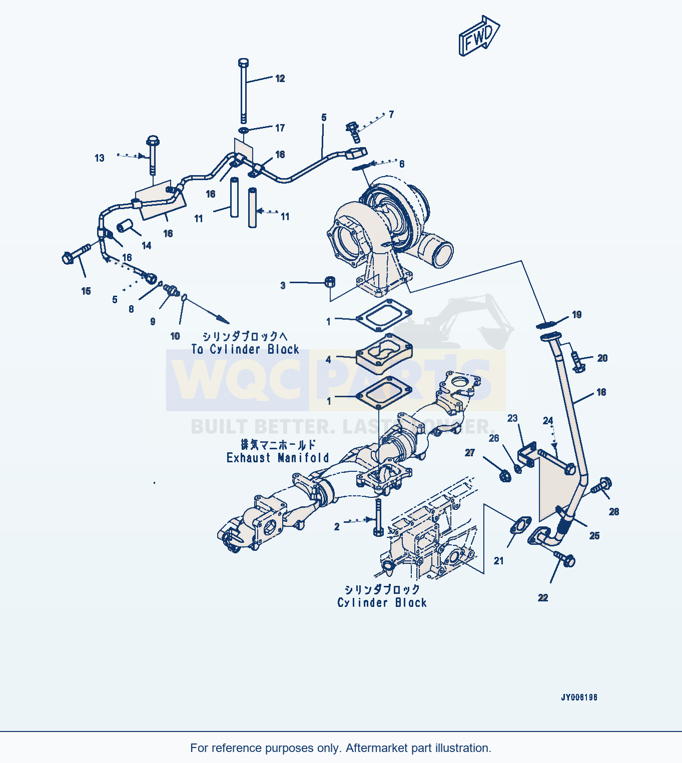 Komatsu PC400LC-8 Turbocharger (#560004-) parts diagram
