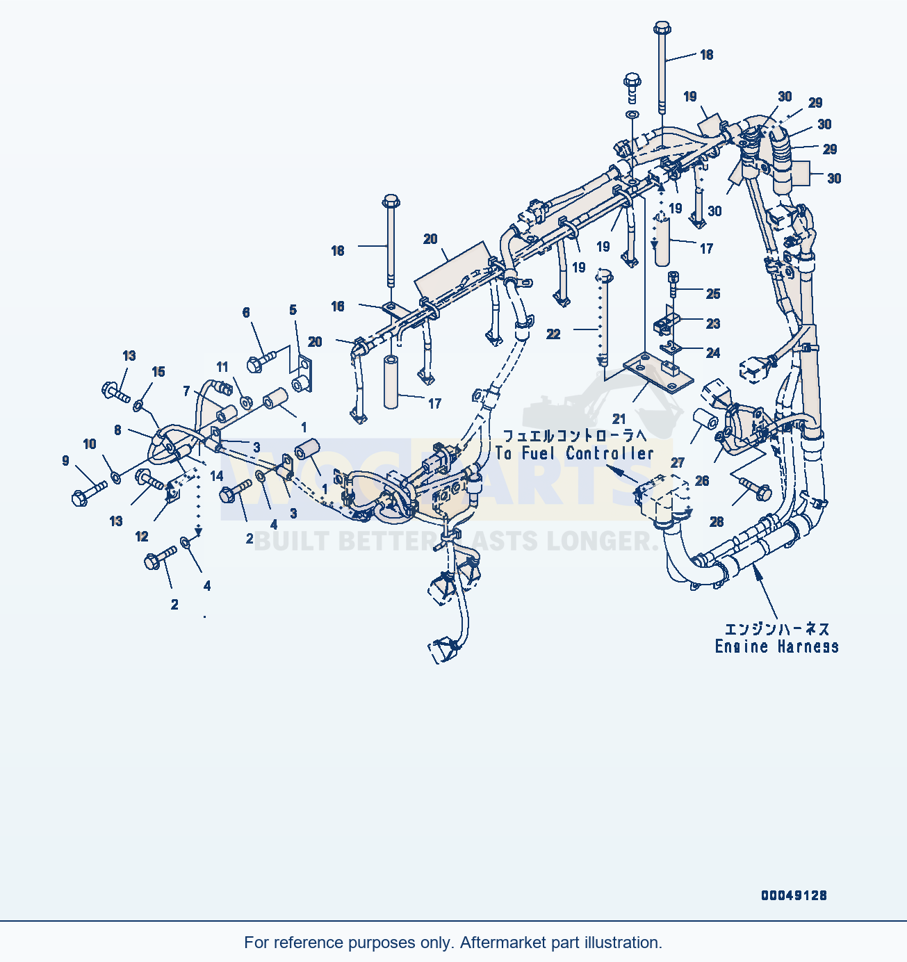 Komatsu PC400LC-8 Wiring Harness, (2/2) (#560004-) parts diagram