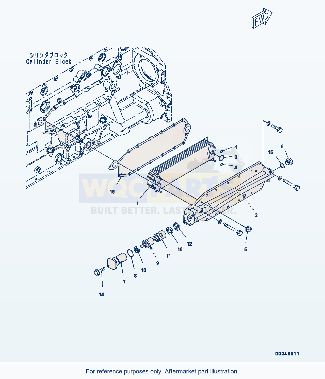 Komatsu PC400LC-8 Engine Oil Cooler (#660001-) Serial 75001-UP parts diagram