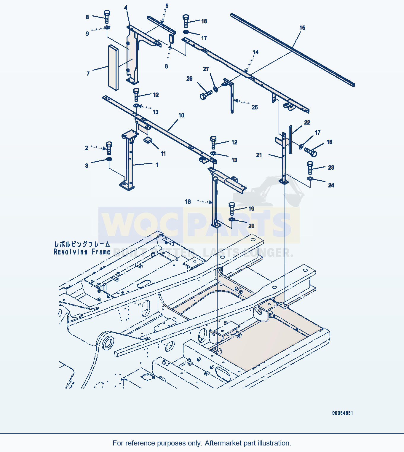 Komatsu PC400LC-8 Machine Cab Frame (#70001-) parts diagram