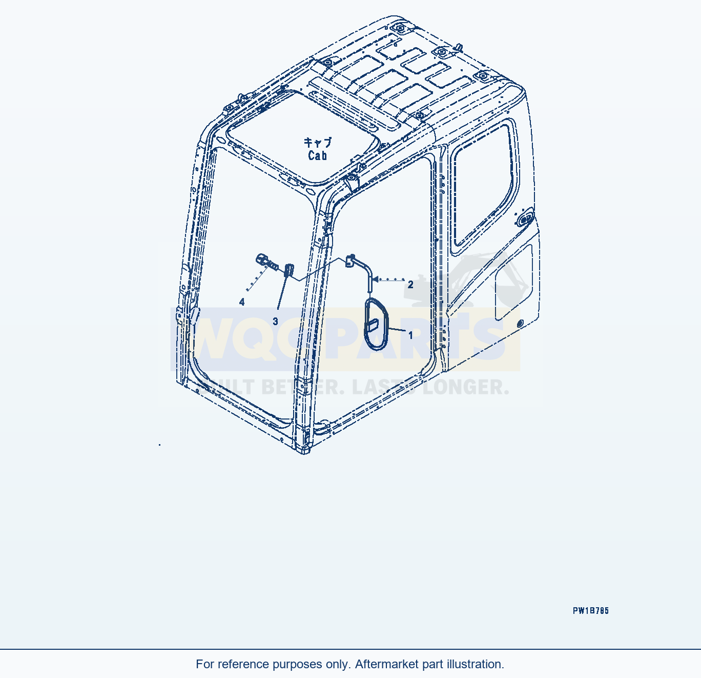 Komatsu PC400LC-8 Rearview Mirror L.H. (#75001-) parts diagram