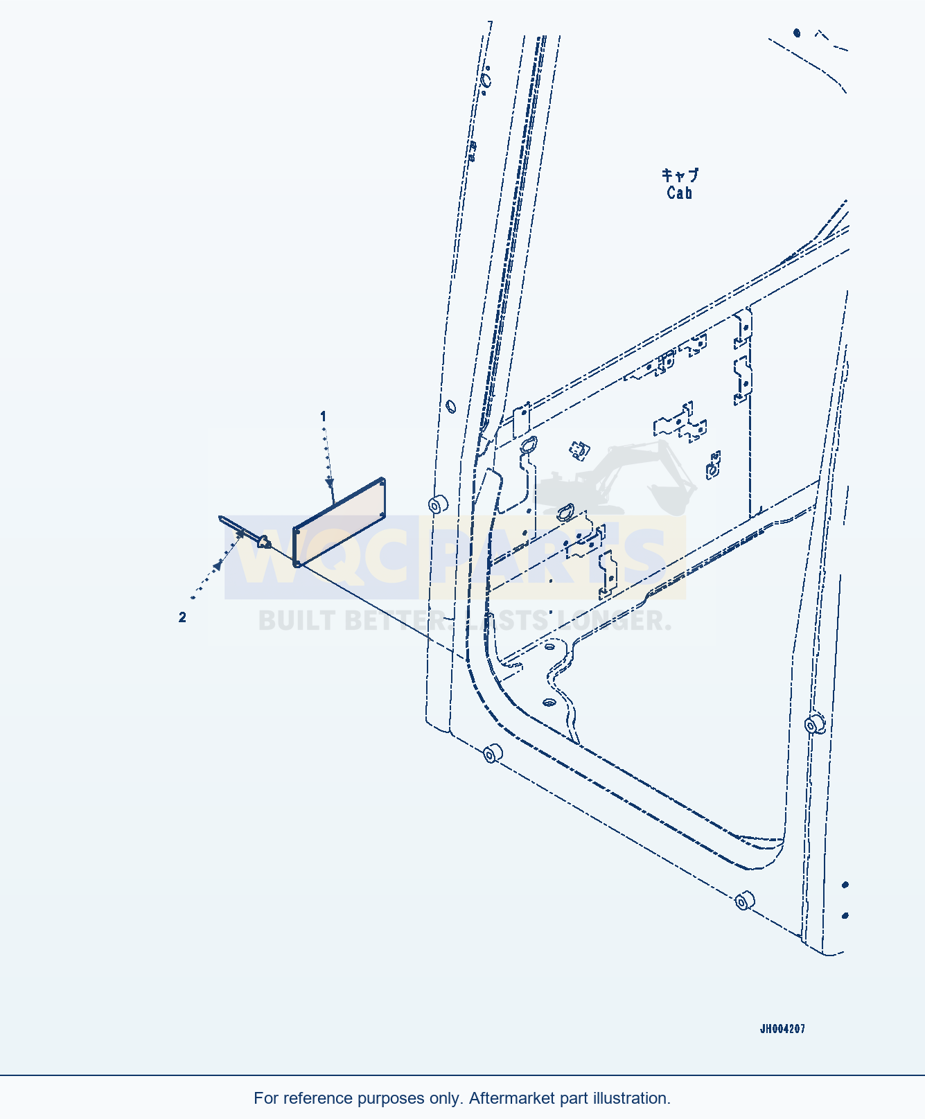 Komatsu PC400LC-8 Rops Plate, English — Rops Plate (#75001-) parts diagram