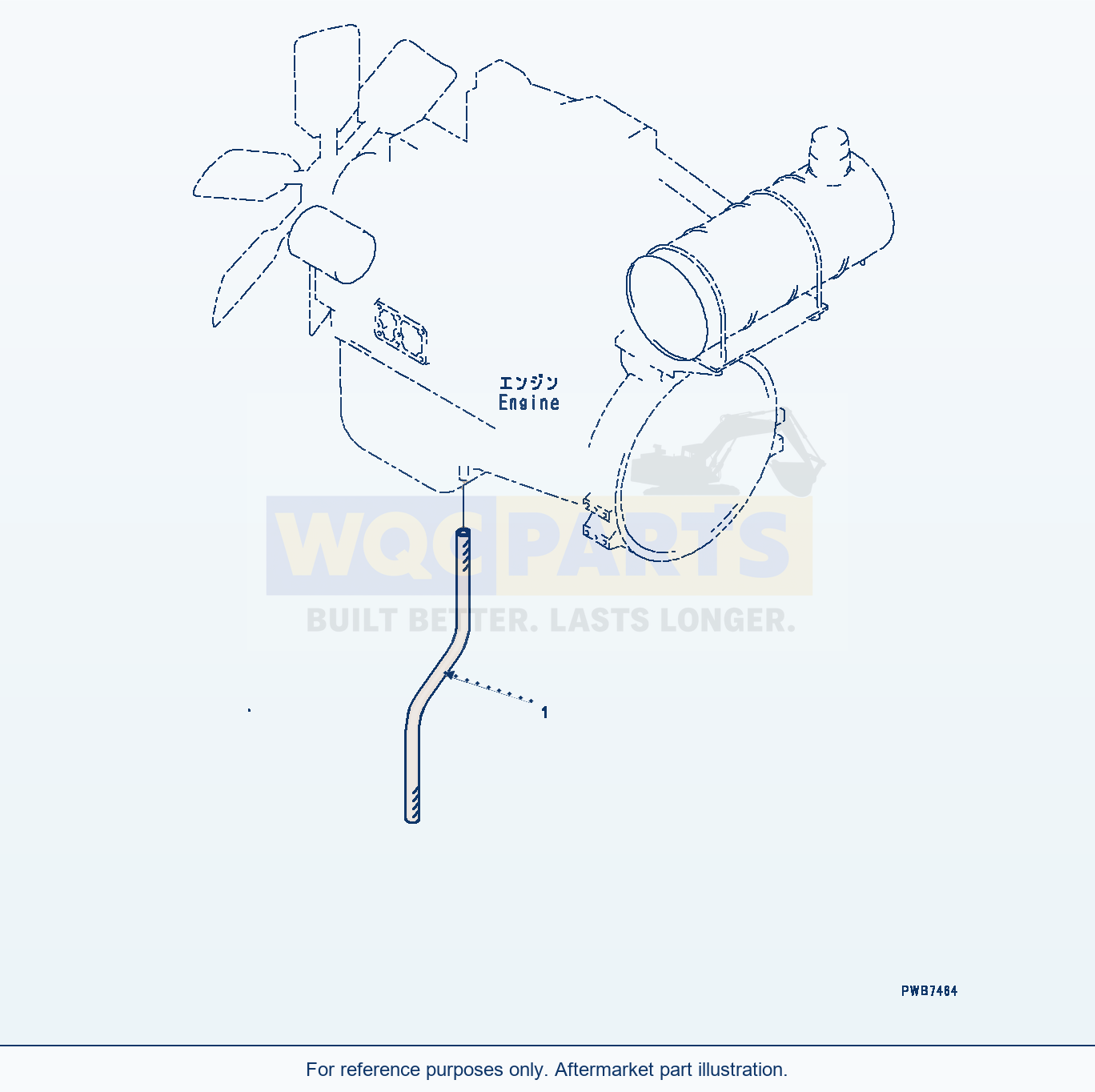 Komatsu PC400LC-8 Engine Drain Hose (#75001-) parts diagram