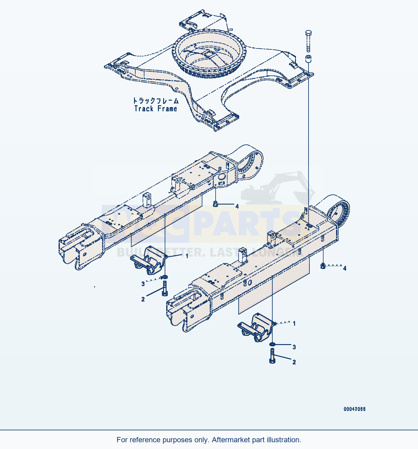 Komatsu PC400LC-8 Track Roller Guard, Center Guard (#75001-) parts diagram