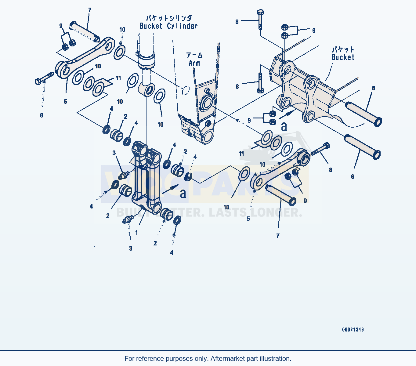 Komatsu PC400LC-8 Arm, 2400mm — Arm, Bucket Link (#70001-) parts diagram