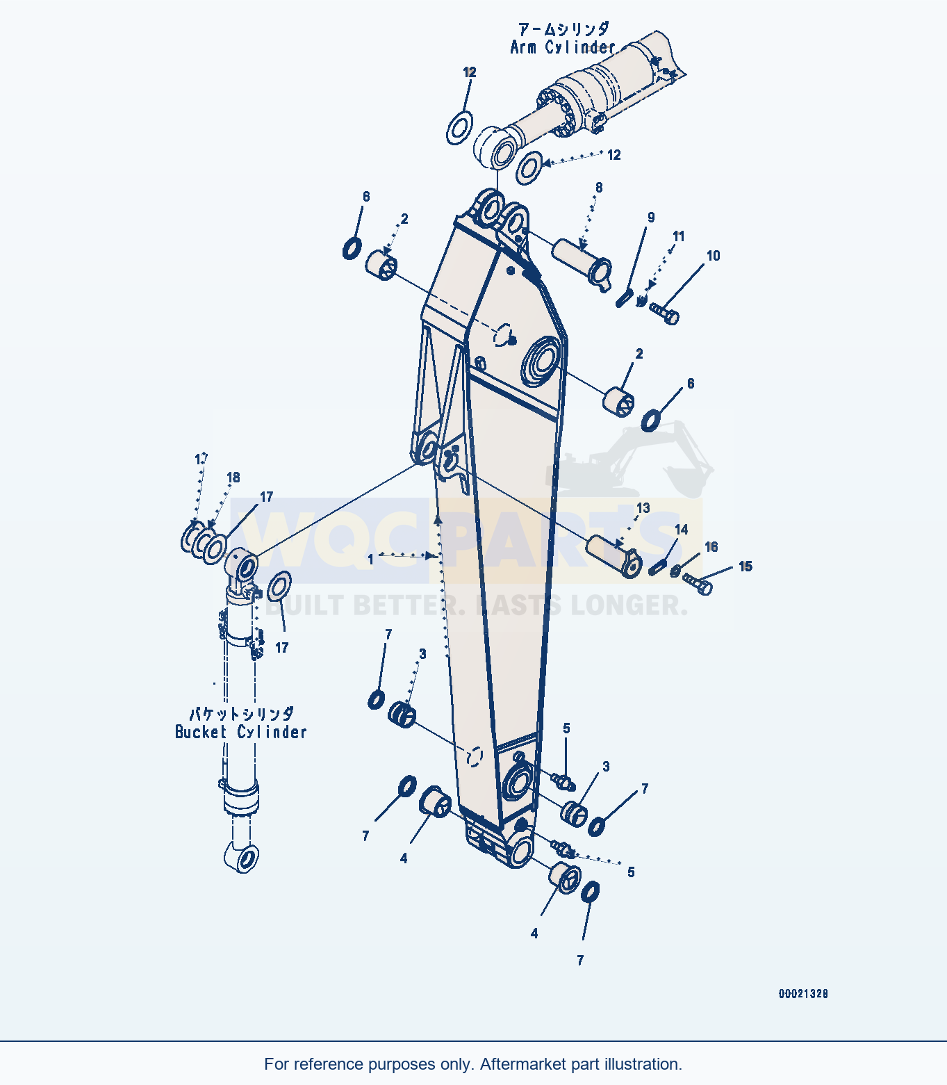 Komatsu PC400LC-8 Arm, 2900mm — Arm, Arm And Pin (#70001-) parts diagram
