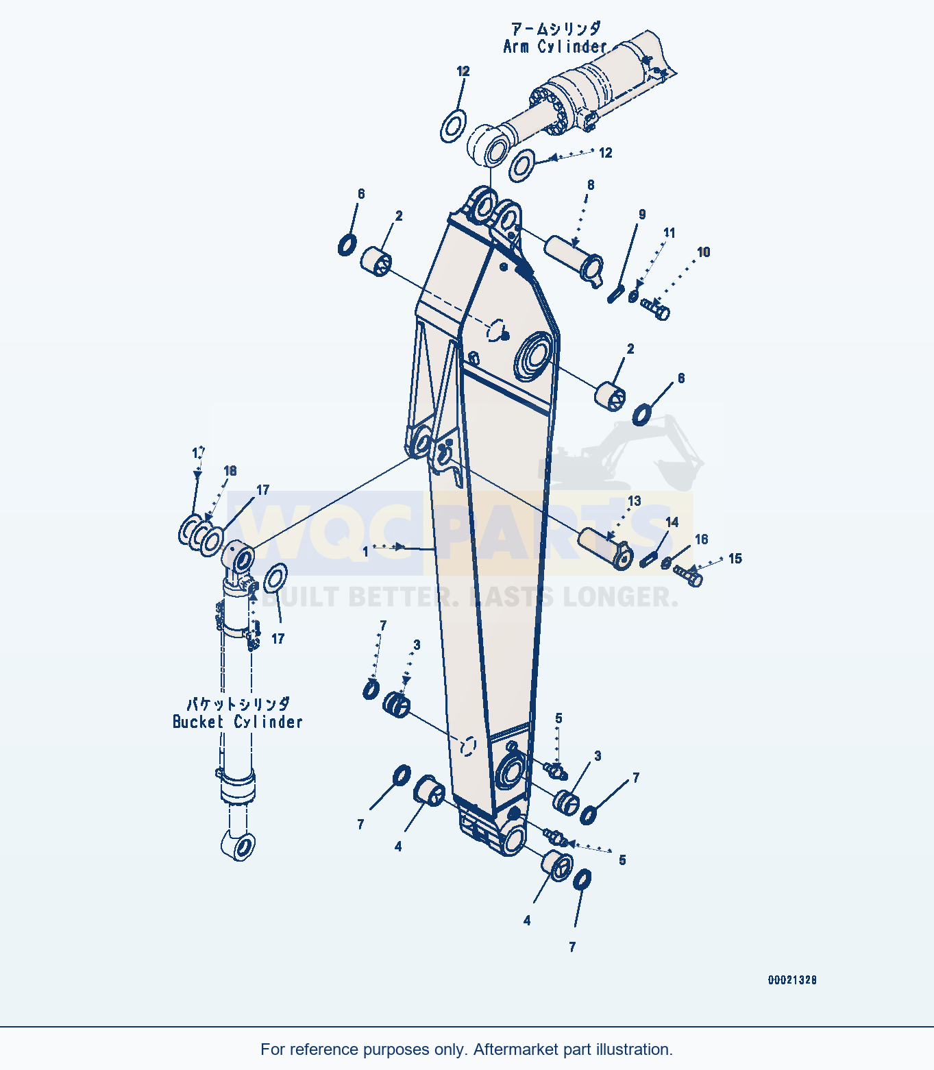 Komatsu PC400LC-8 Arm, 4000mm — Arm, Arm And Pin (#75001-) parts diagram