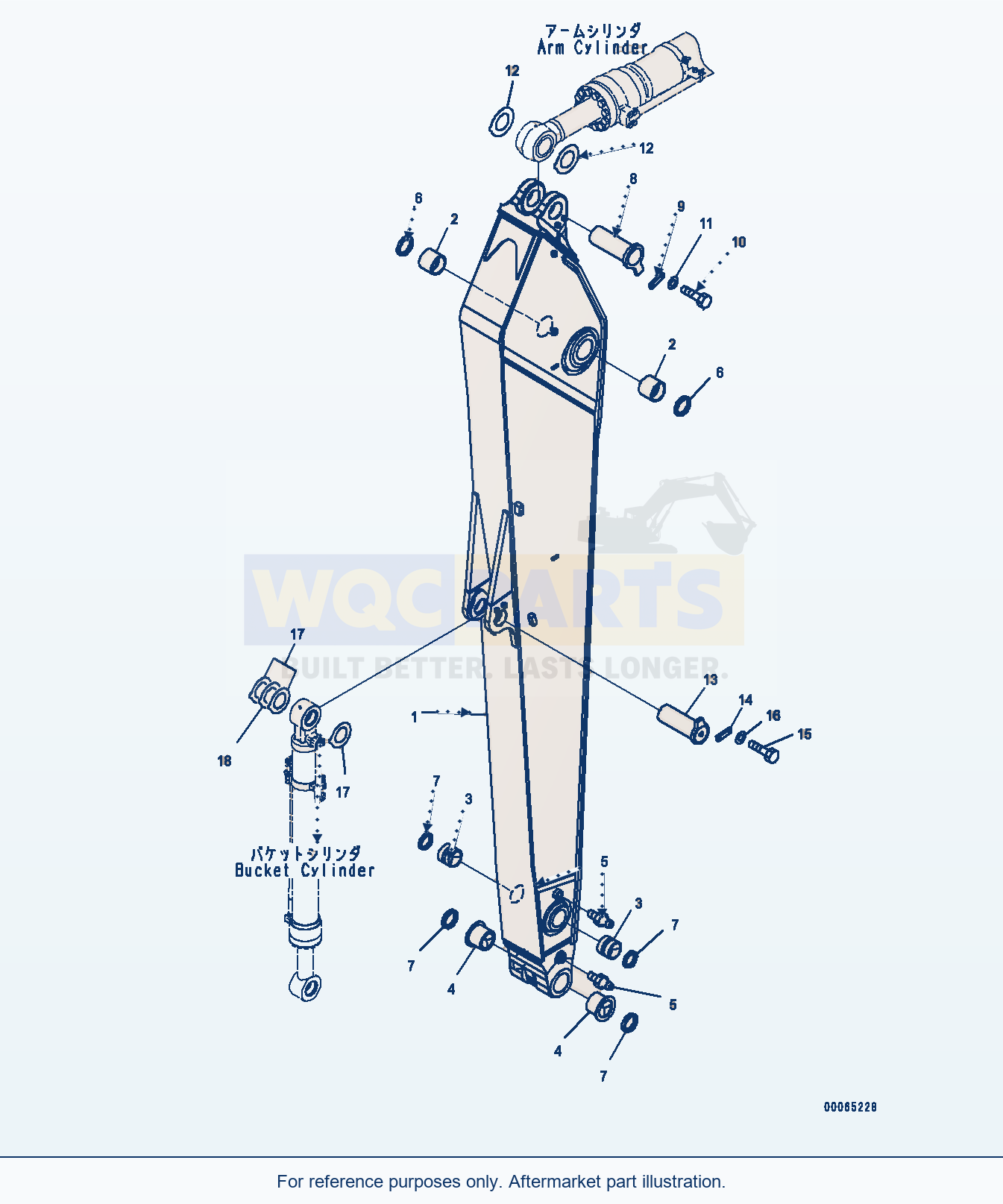 Komatsu PC400LC-8 Arm, 4800mm — Arm, Arm And Pin (#75001-) parts diagram