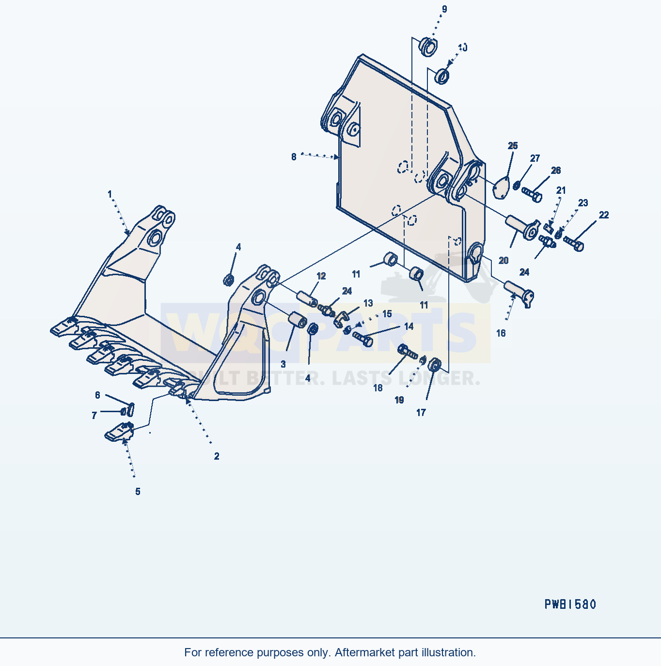 Komatsu PC400LC-8 Backhoe Bucket (#75001-) parts diagram