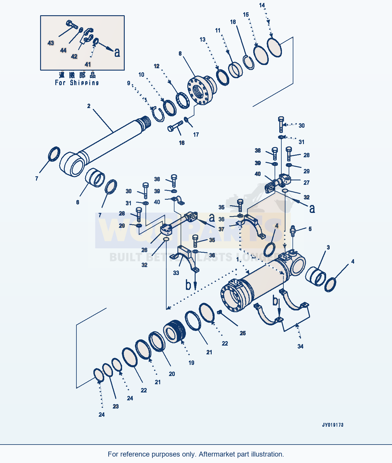 Komatsu PC400LC-8 Bottom Dump Cylinder, Cylinder R.H. (#75001-) parts diagram