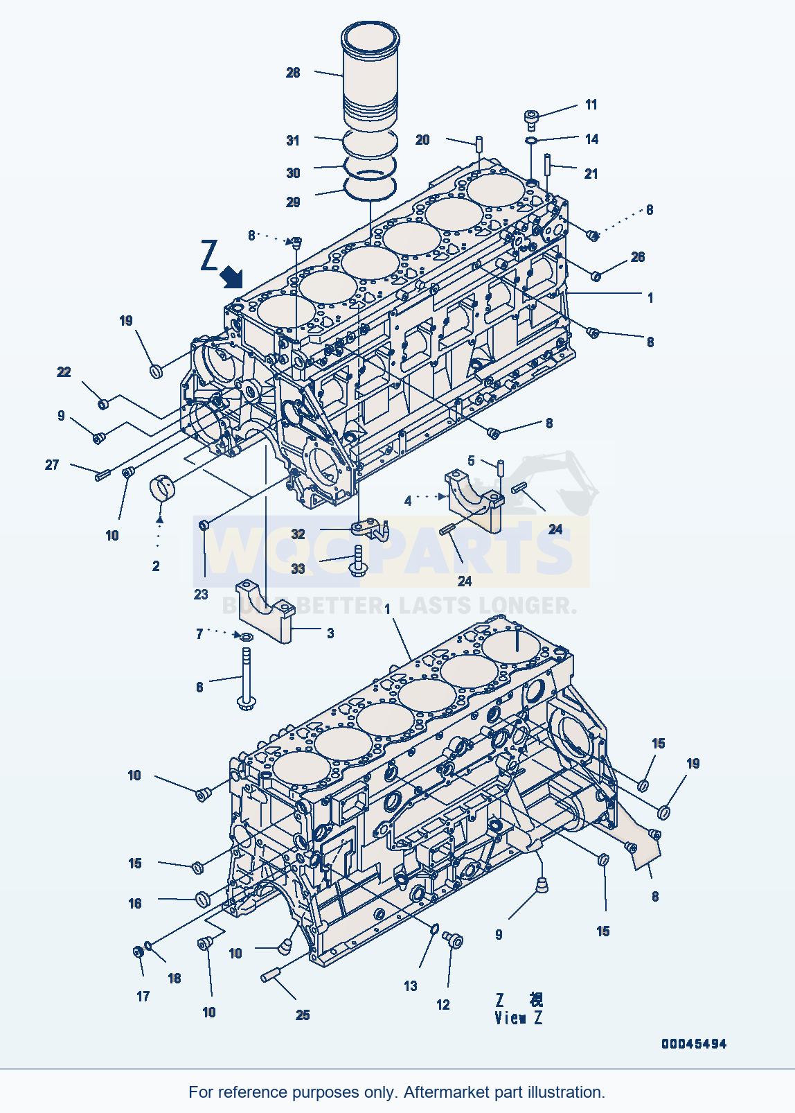 Komatsu PC450-8 Cylinder Block (#560001-) parts diagram