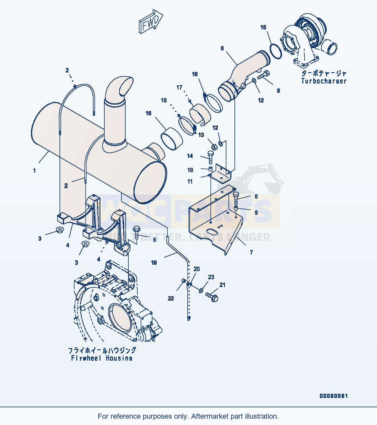 Komatsu PC450-8 Exhaust Muffler And Mounting Bracket (#560004-) parts diagram