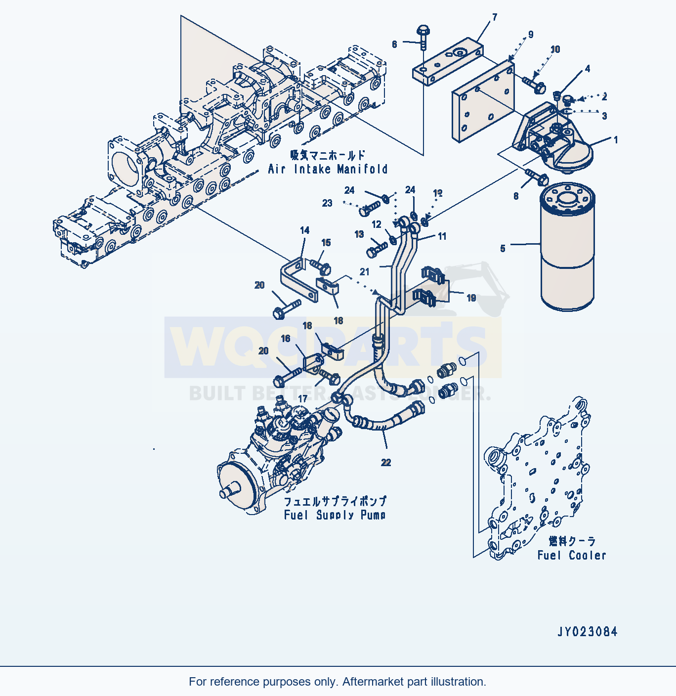 Komatsu PC450-8 Fuel Filter Piping (#567481-) Serial 70001-UP parts diagram
