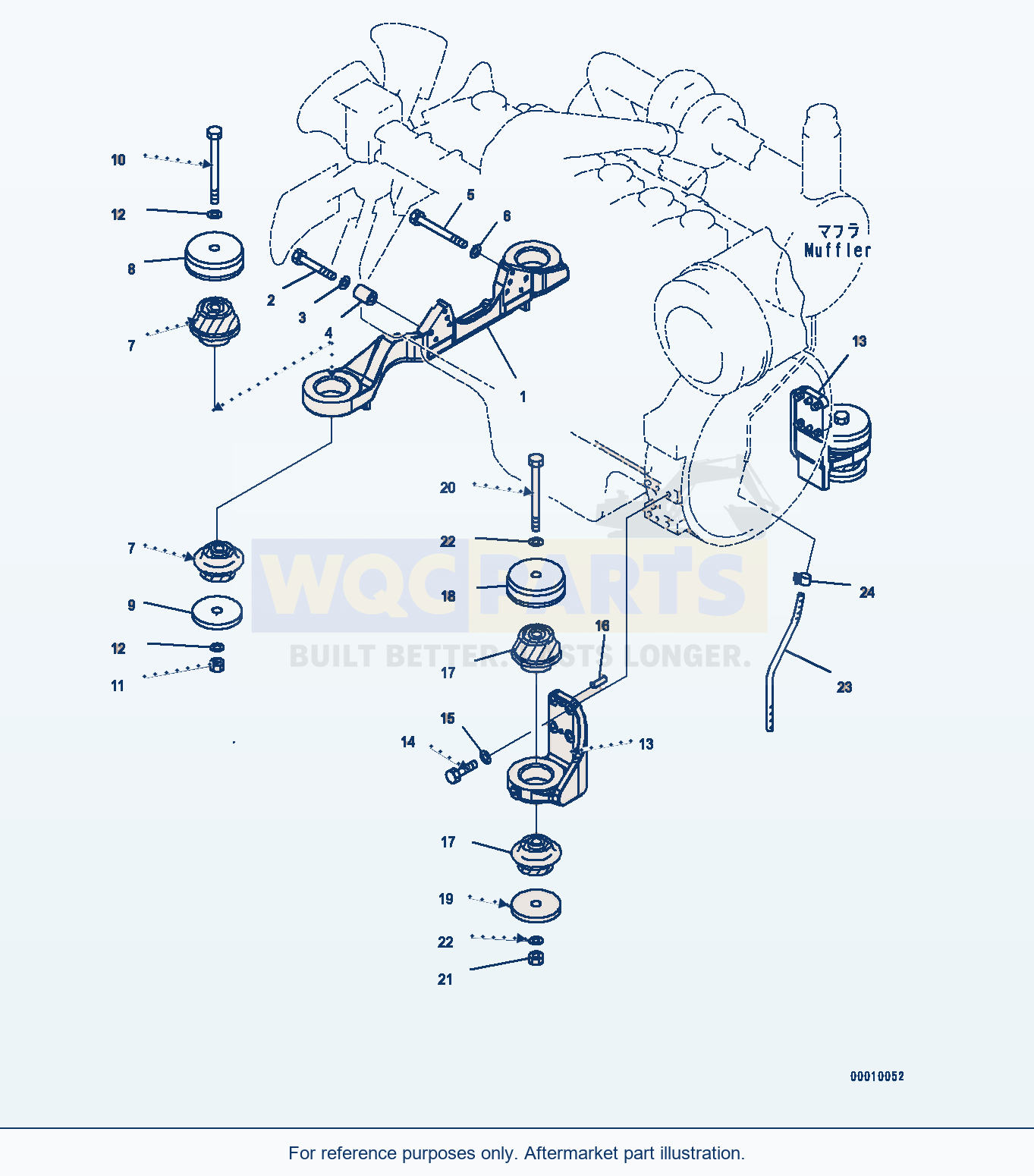 Komatsu PC450-8 Engine Mounting (#70001-) parts diagram