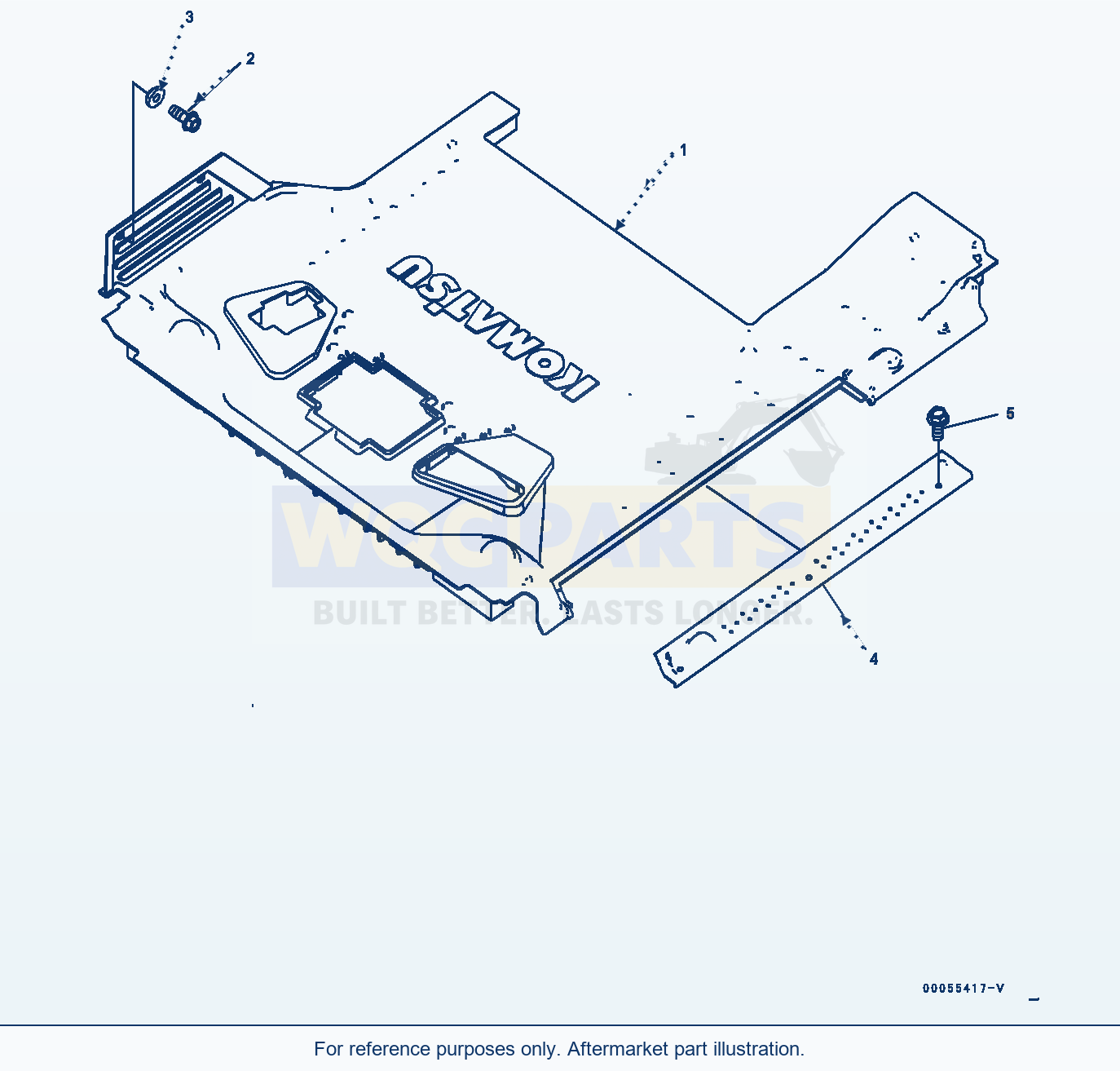 Komatsu PC450-8 Floor Mat, 1-Actuator — Floor Mat (#70001-) parts diagram